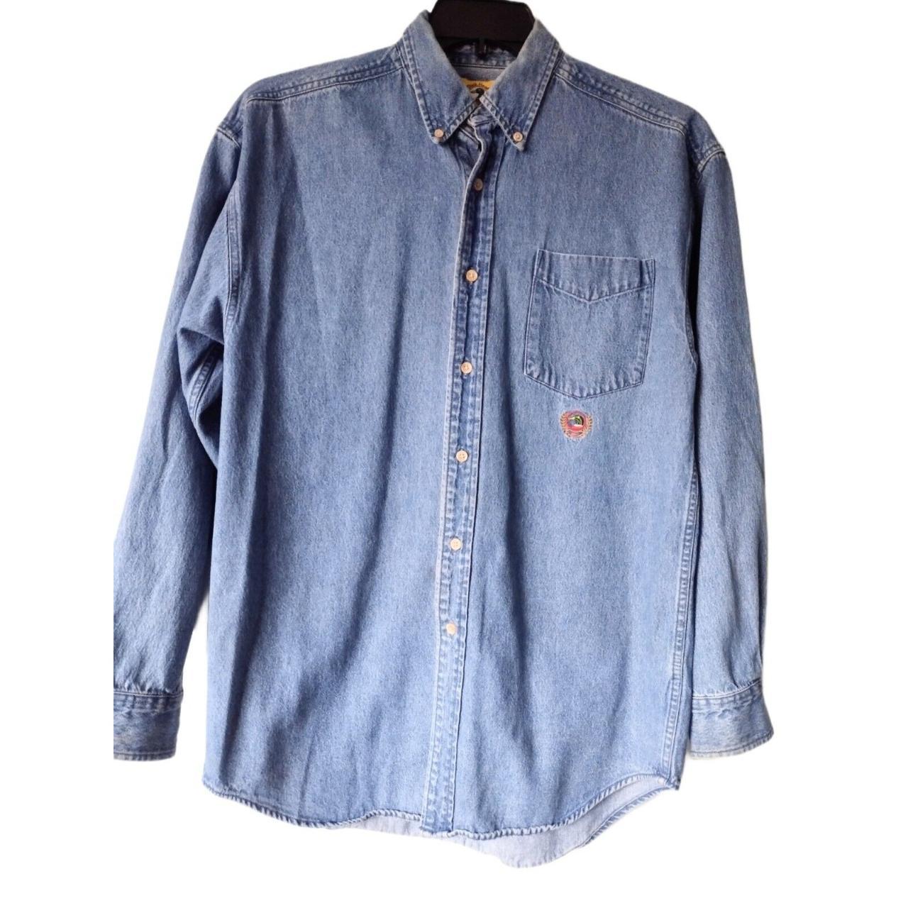 Vintage 90s Duck Head Denim Shirt Mens Size Medium... - Depop