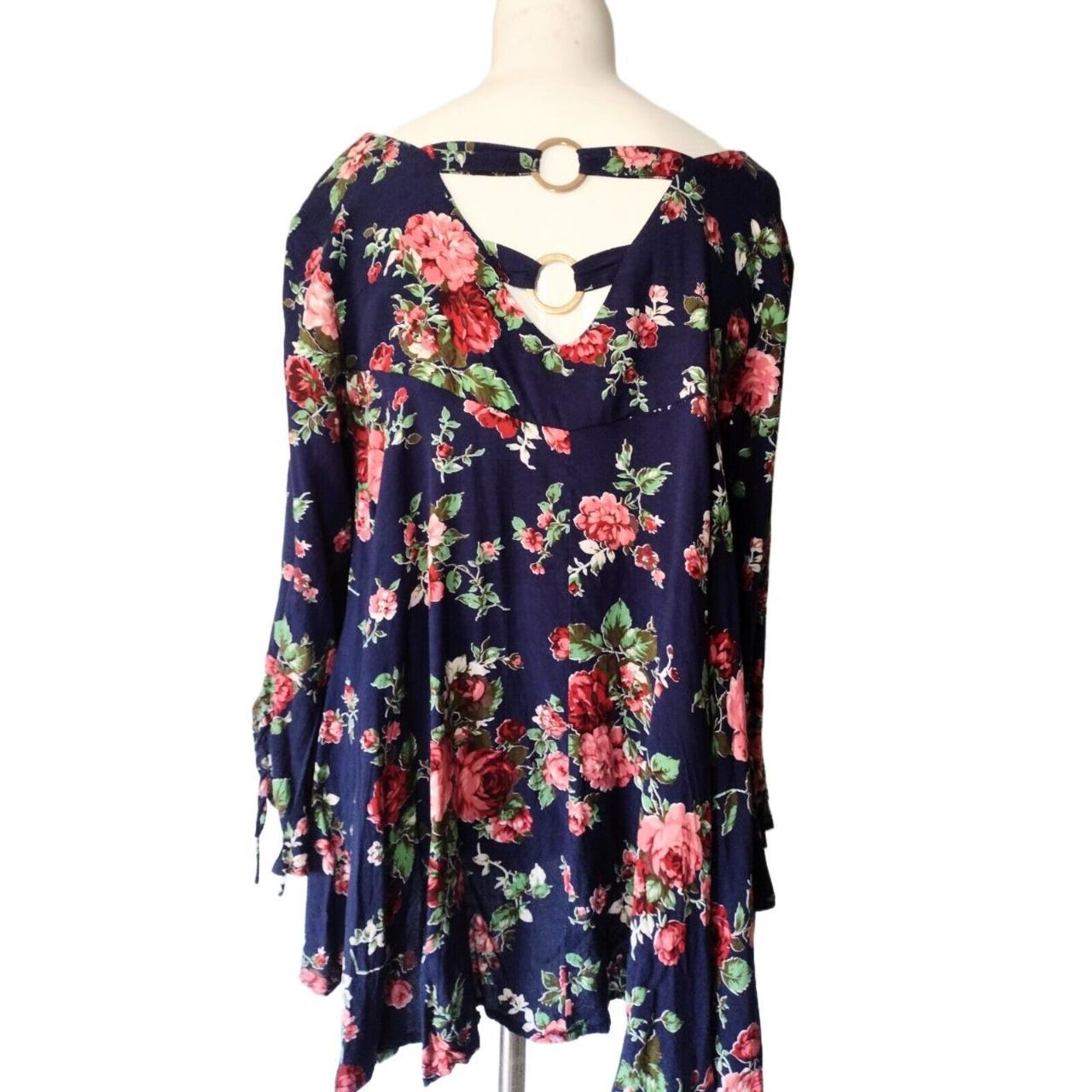 Anthropologie Entro Floral Top Womens Sz L Strappy... - Depop