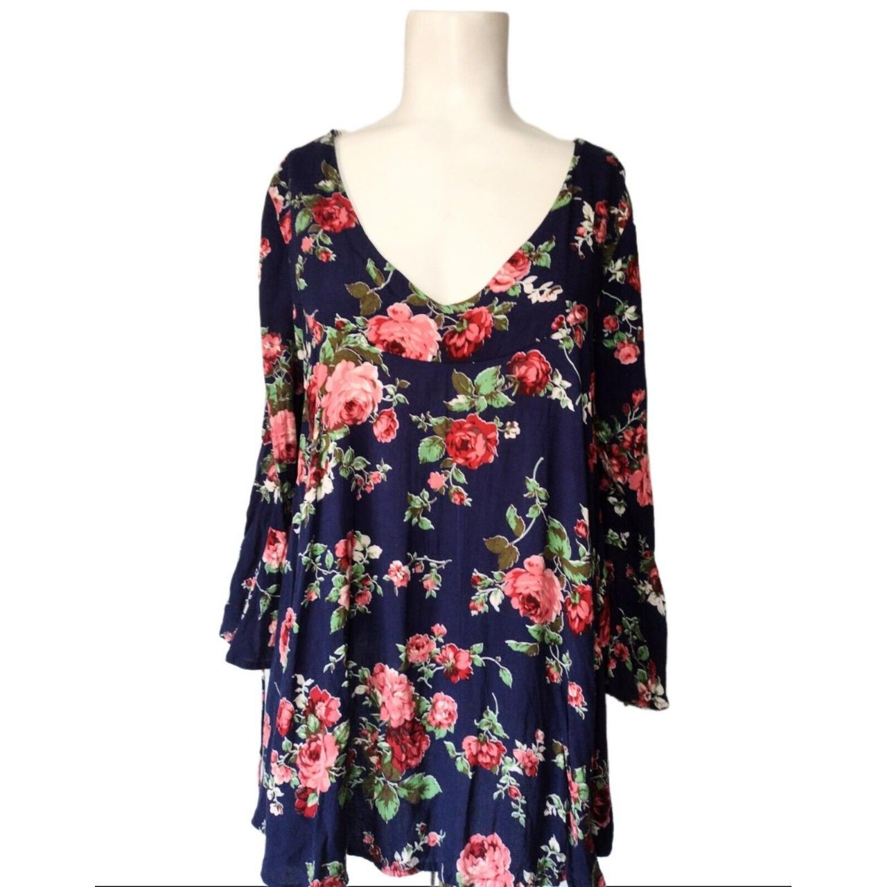 Anthropologie Entro Floral Top Womens Sz L Strappy... - Depop