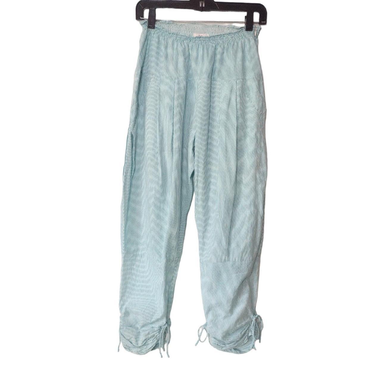ANOKHI Women's White and Green Trousers