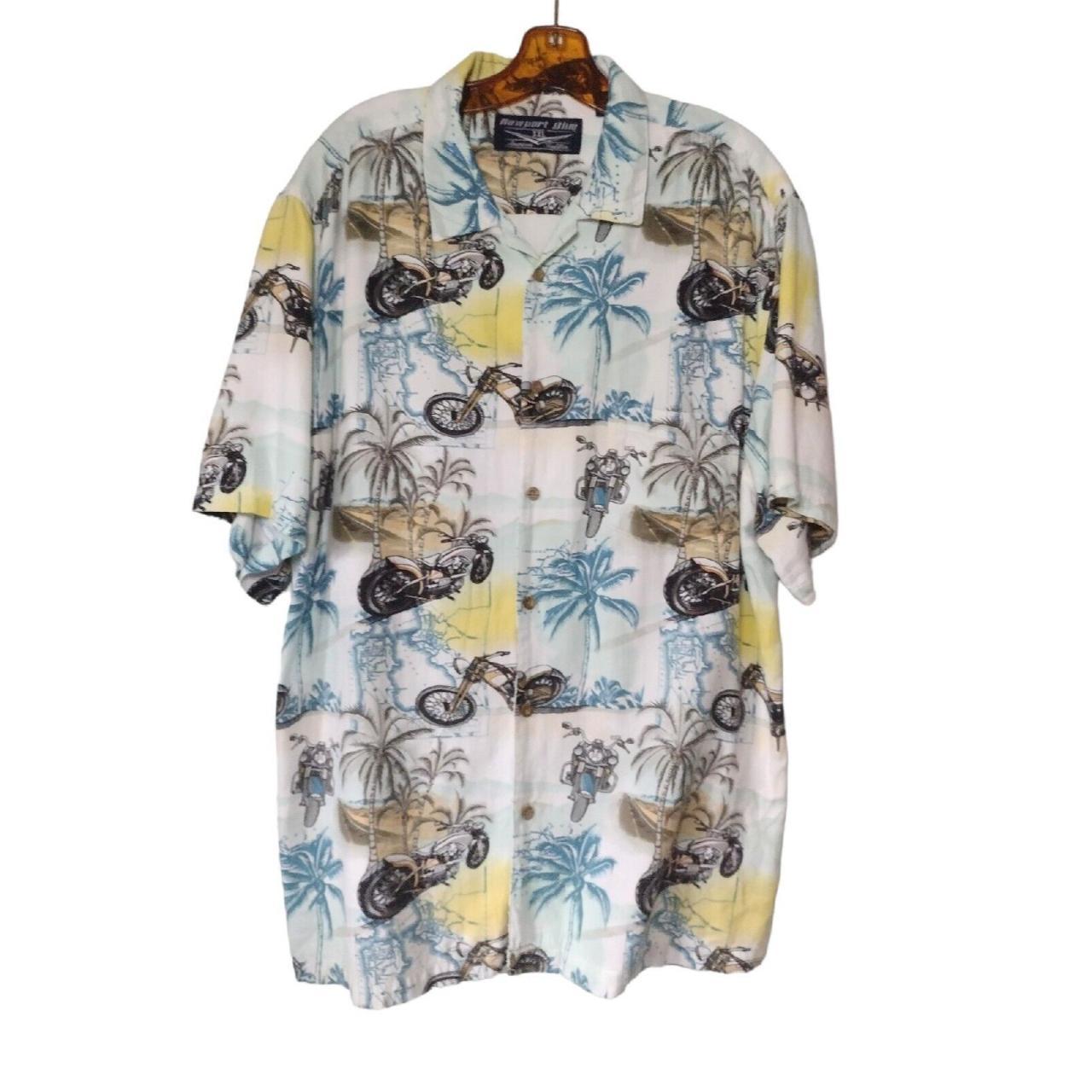 This Newport Blue men's size 2XL button-up Hawaiian... - Depop