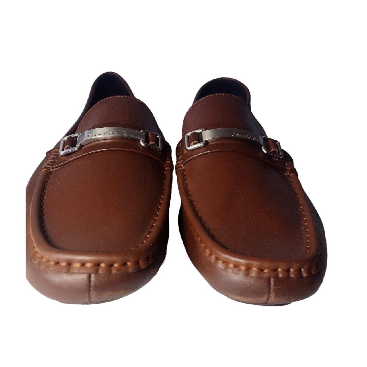 Calvin Klein Maddix Brown Leather Driving Shoes... - Depop