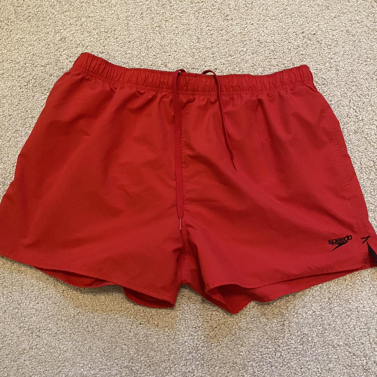 Speedo Men's Red Swim-briefs-shorts | Depop