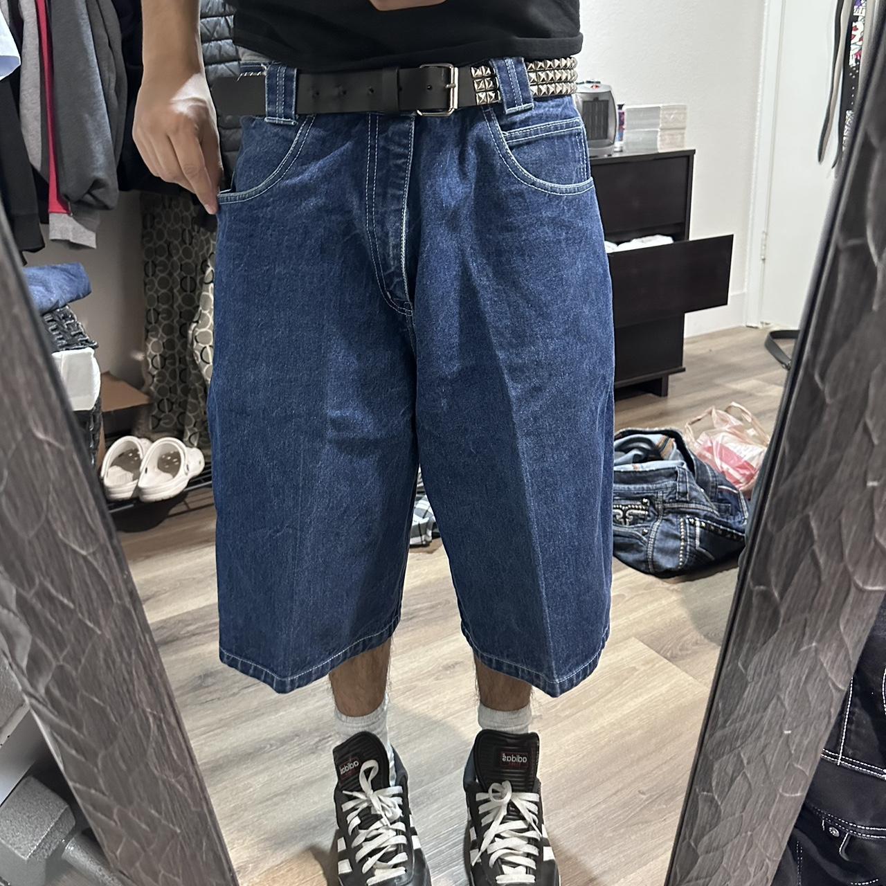 Y2k blue baggy jorts Y2k carpenter blue jorts... - Depop