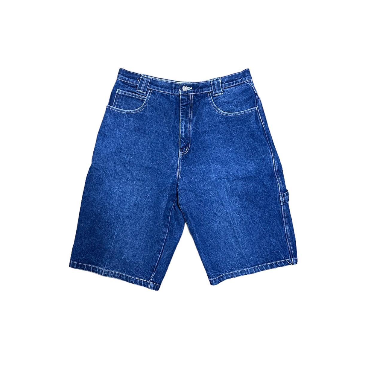 Y2k blue baggy jorts Y2k carpenter blue jorts... - Depop