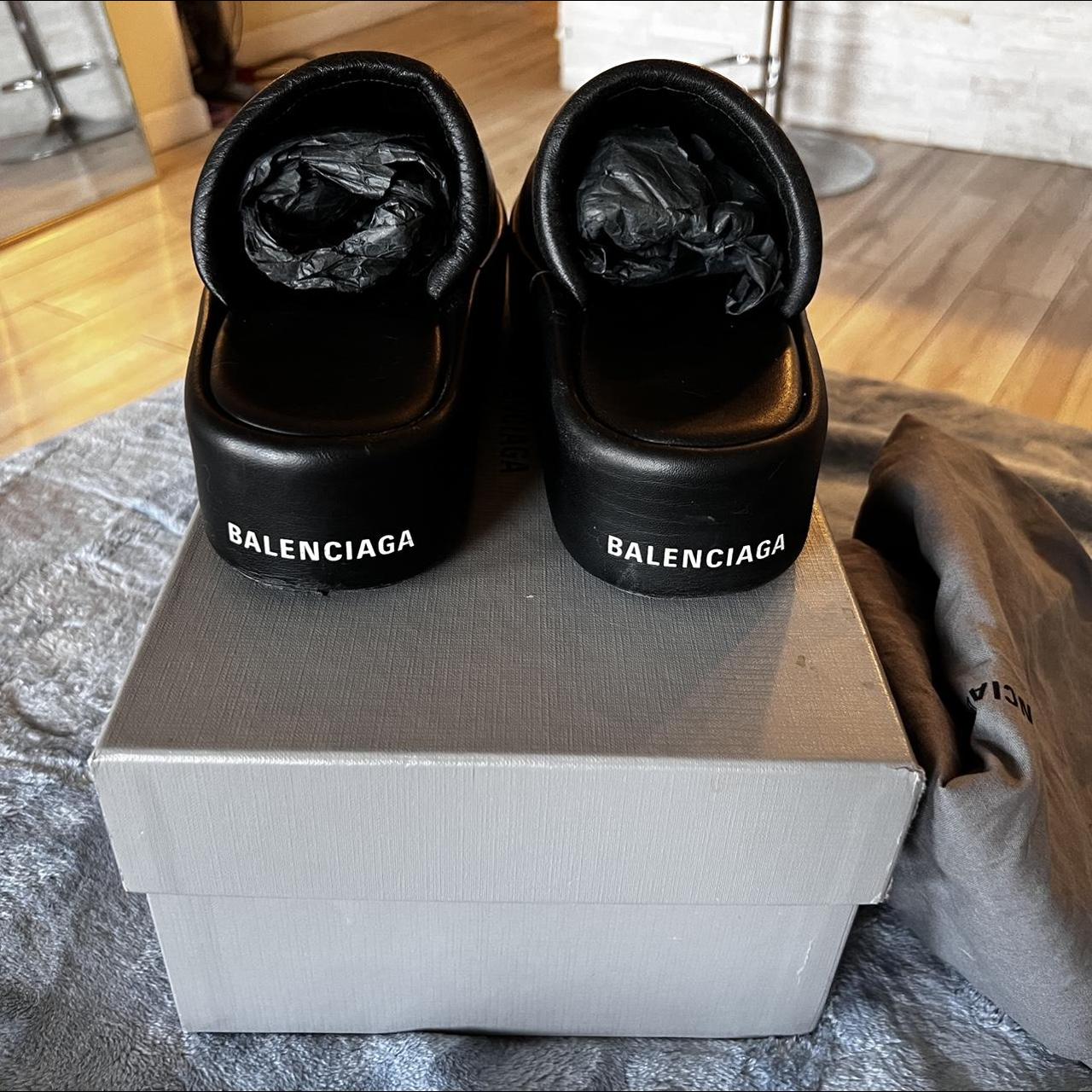 Balenciaga Women's Black Slides | Depop