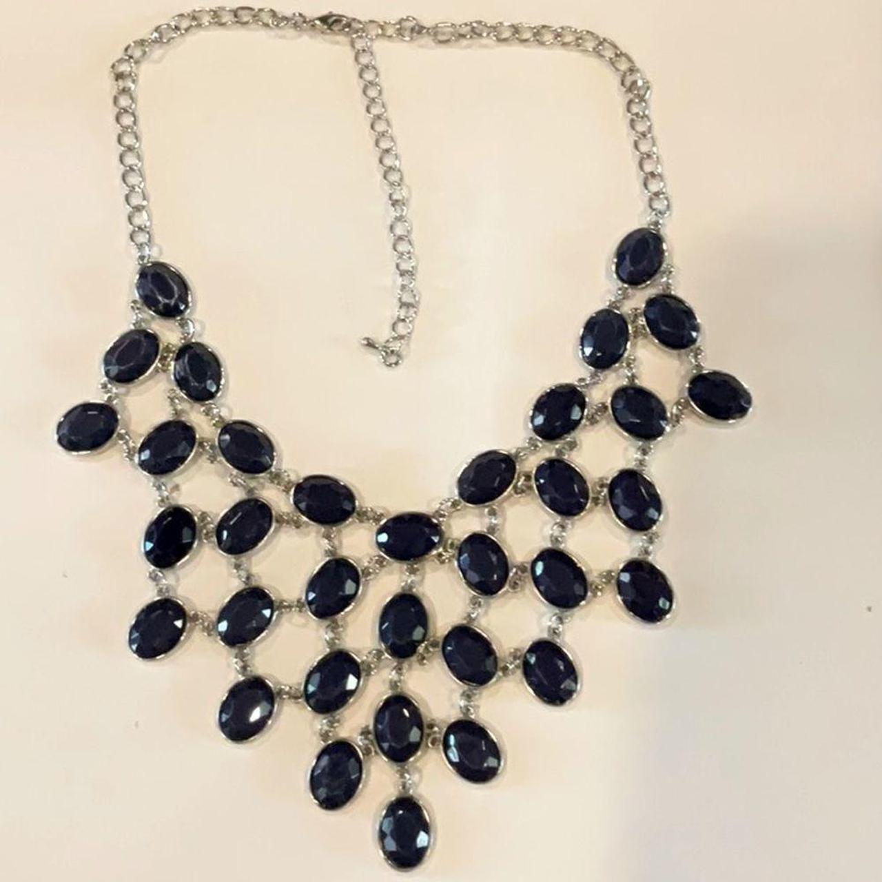 Silver and clearance blue statement necklace