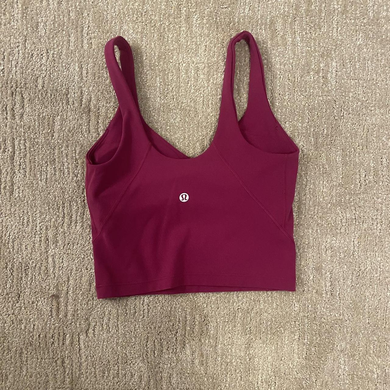 Lulu lemon hot pink athletic top, size 2, fits... - Depop