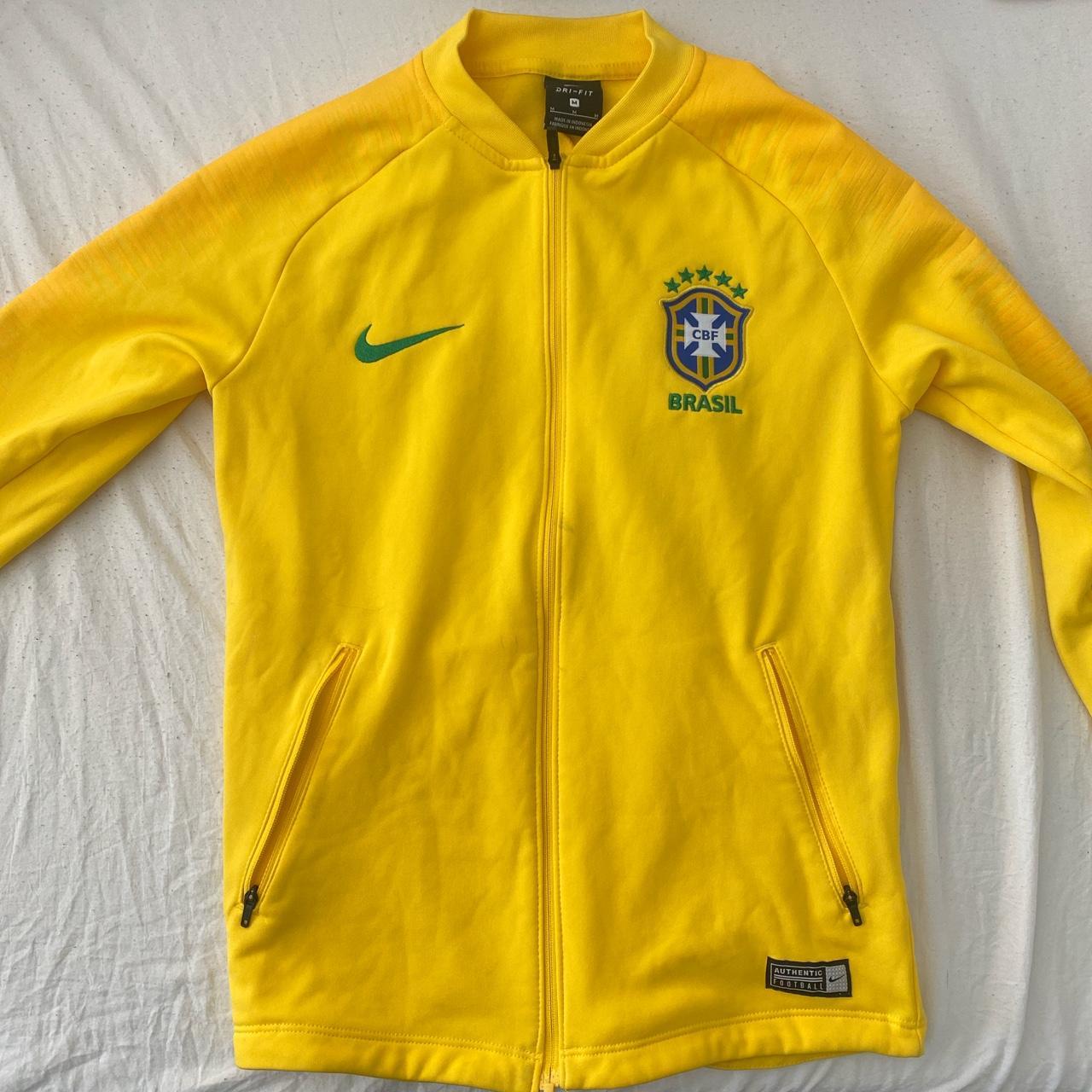 Authentic Brazil Nike Dri-Fit Full zip Sweater Size... - Depop