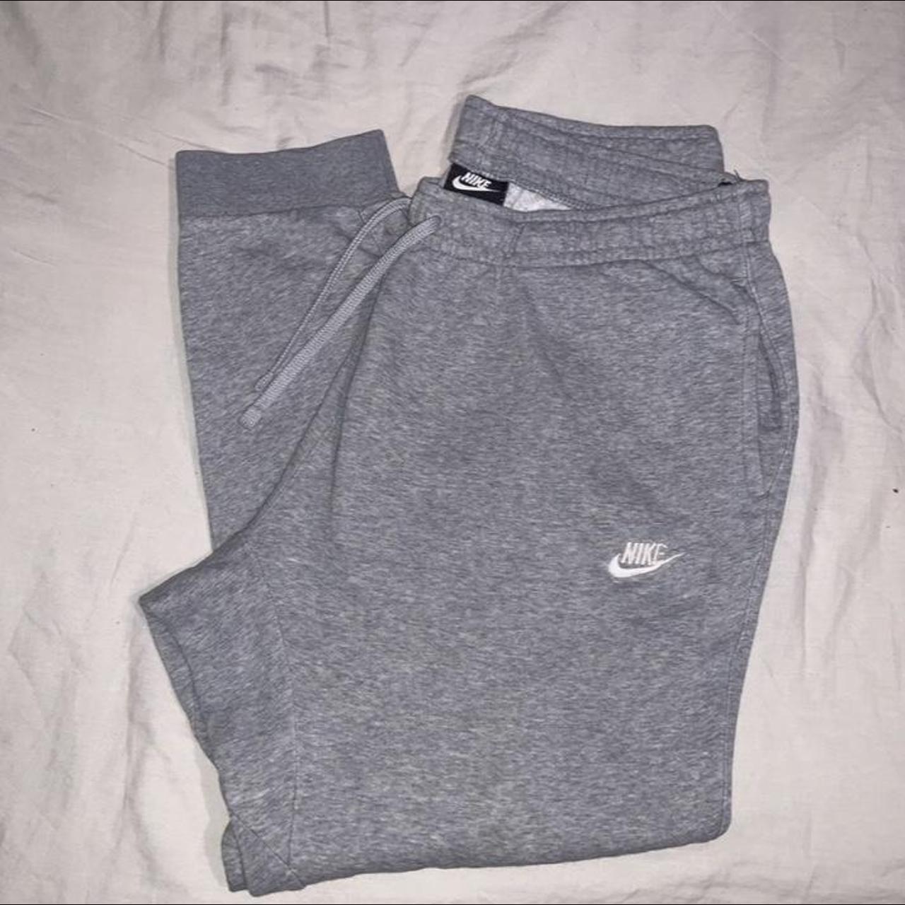 mens grey nike cuffed joggers