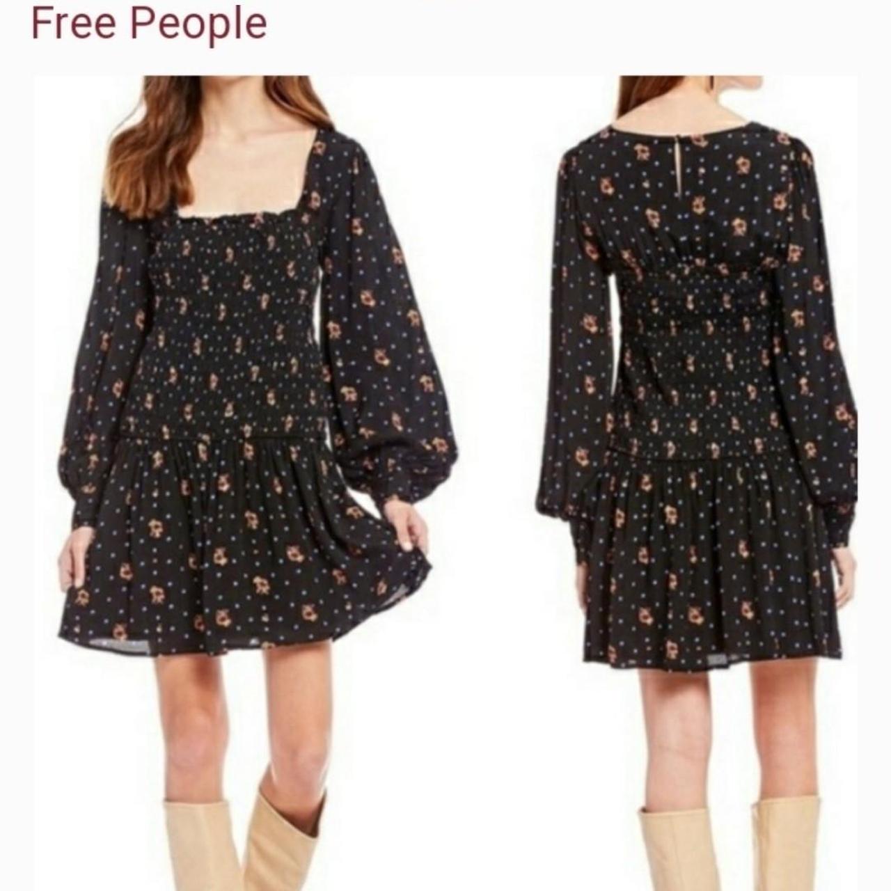 Free People Two Faces Mini Dress in Black combo