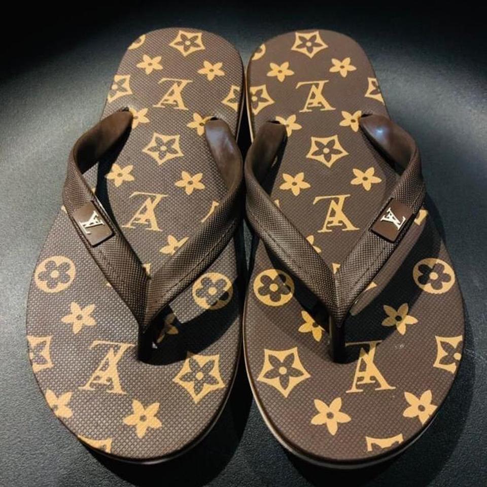 Louis Vuitton Mink Bom Dia slippers. They have been - Depop