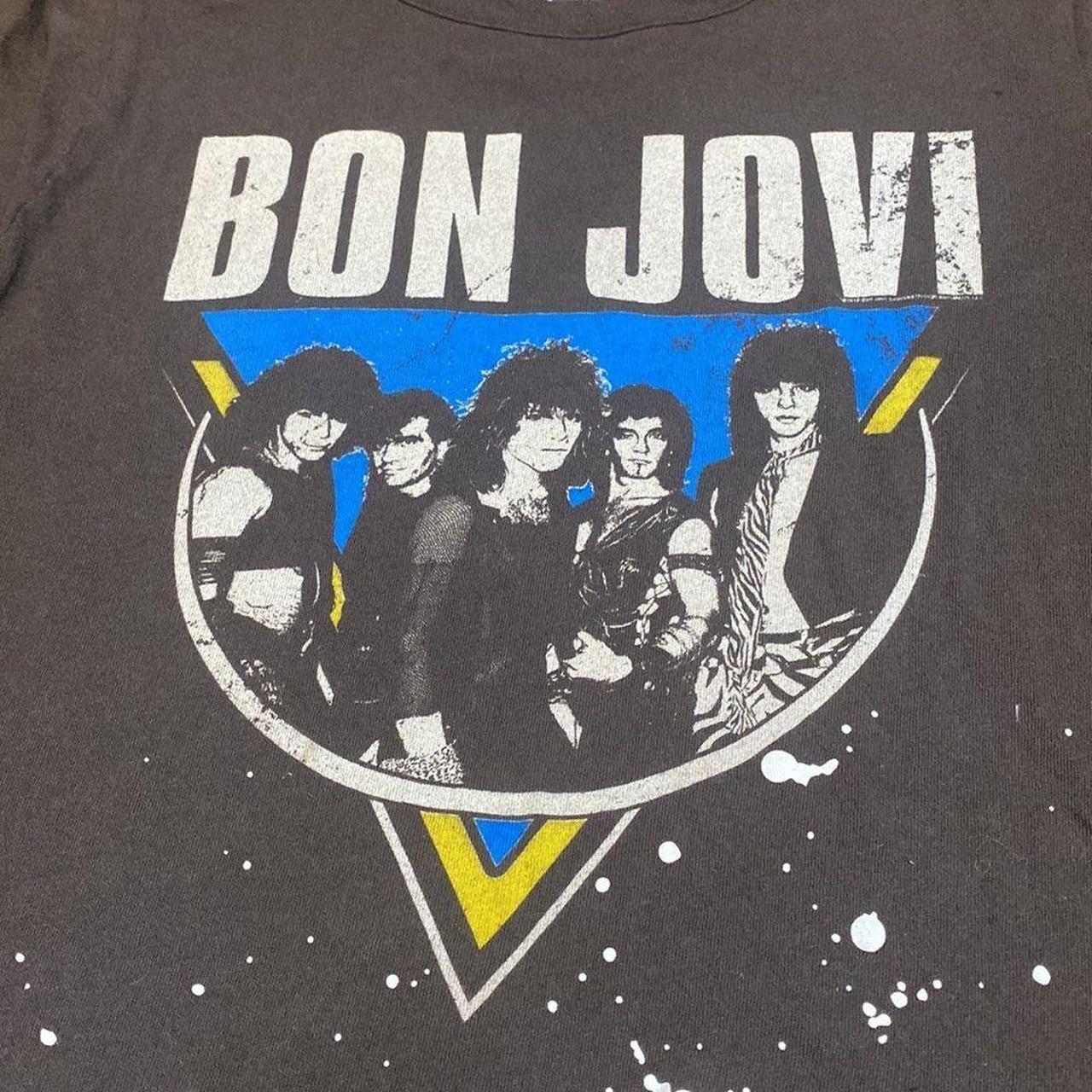 Chaser Bon Jovi Graphic Tee Print Short Sleeve... Depop