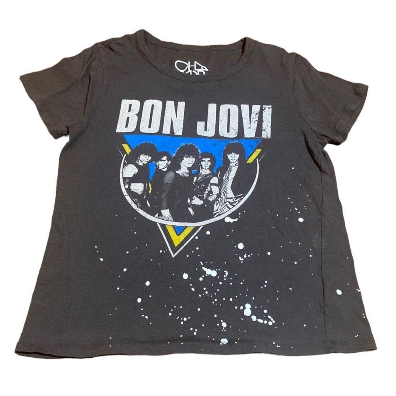 Chaser Bon Jovi Graphic Tee Print Short Sleeve... Depop