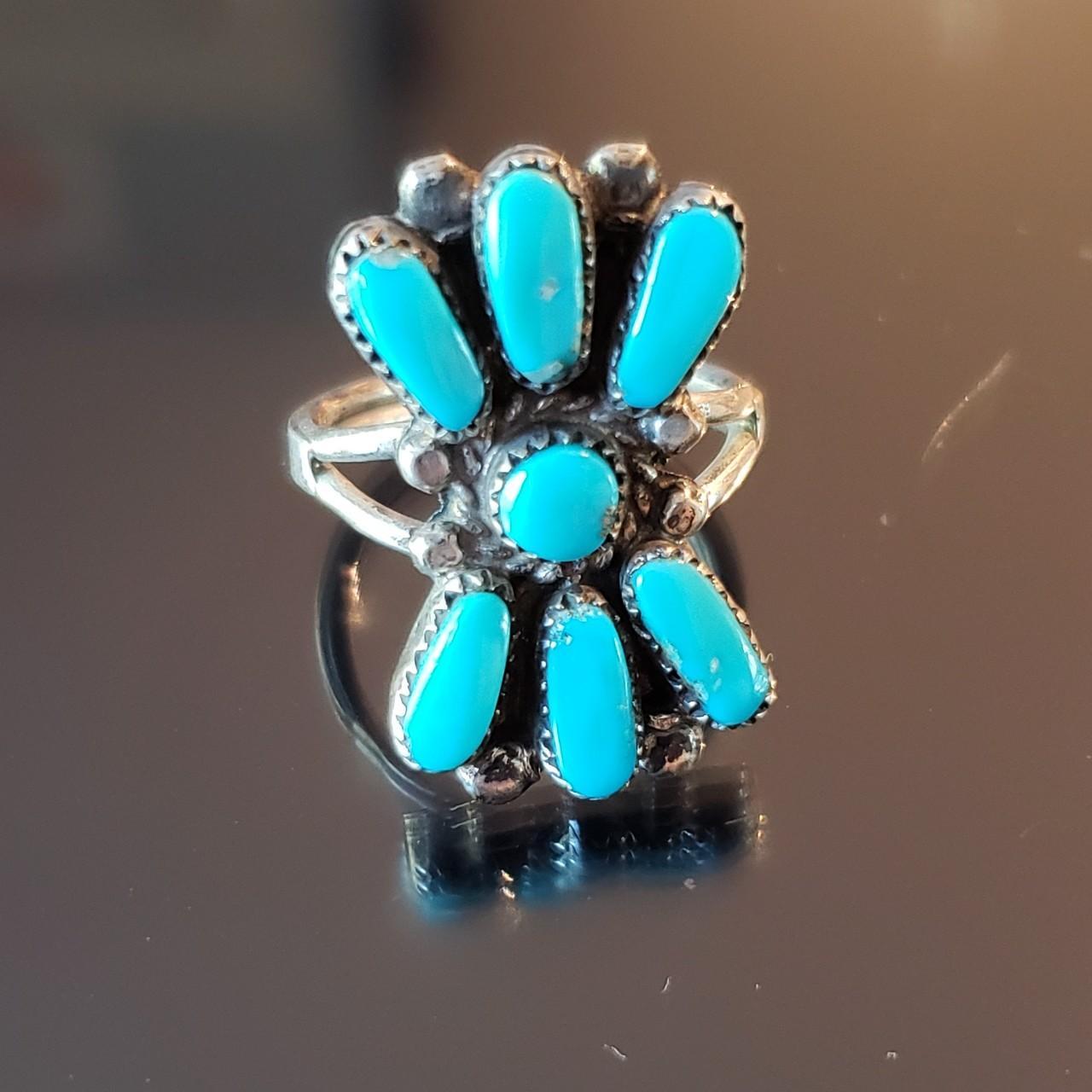 Vintage Zuni Bill & Lou sterling silver #turquoise...