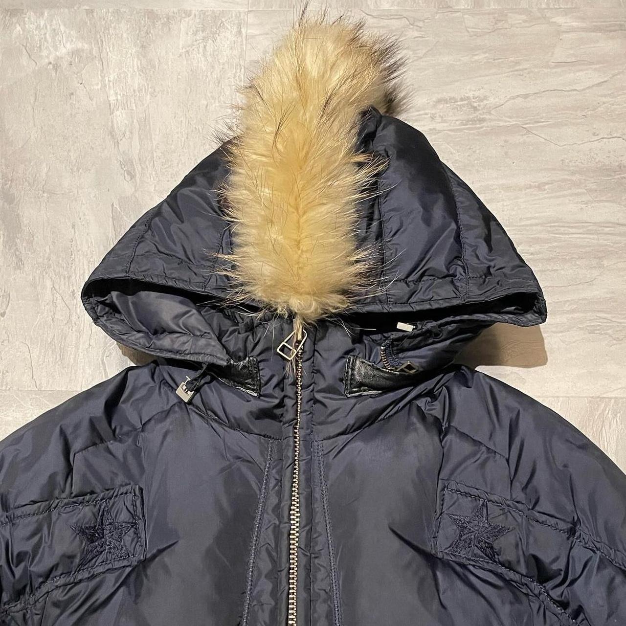 希少 マリテフランソワジルボーダウンジャケット フード付きグレー L