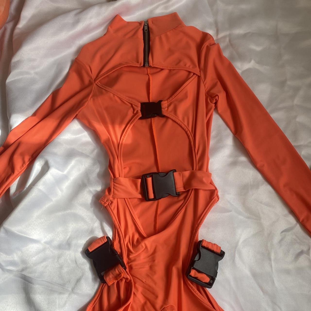 ORANGE RAVE ONESIES SIZE SMALL FROM AMAZON NEVER... - Depop