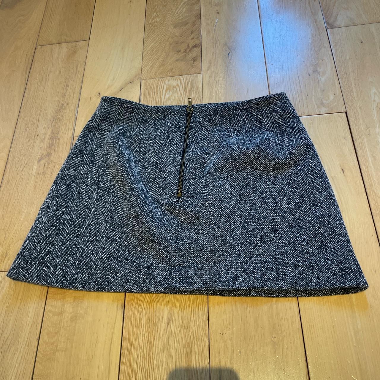 Topshop Women's White and Black Skirt | Depop