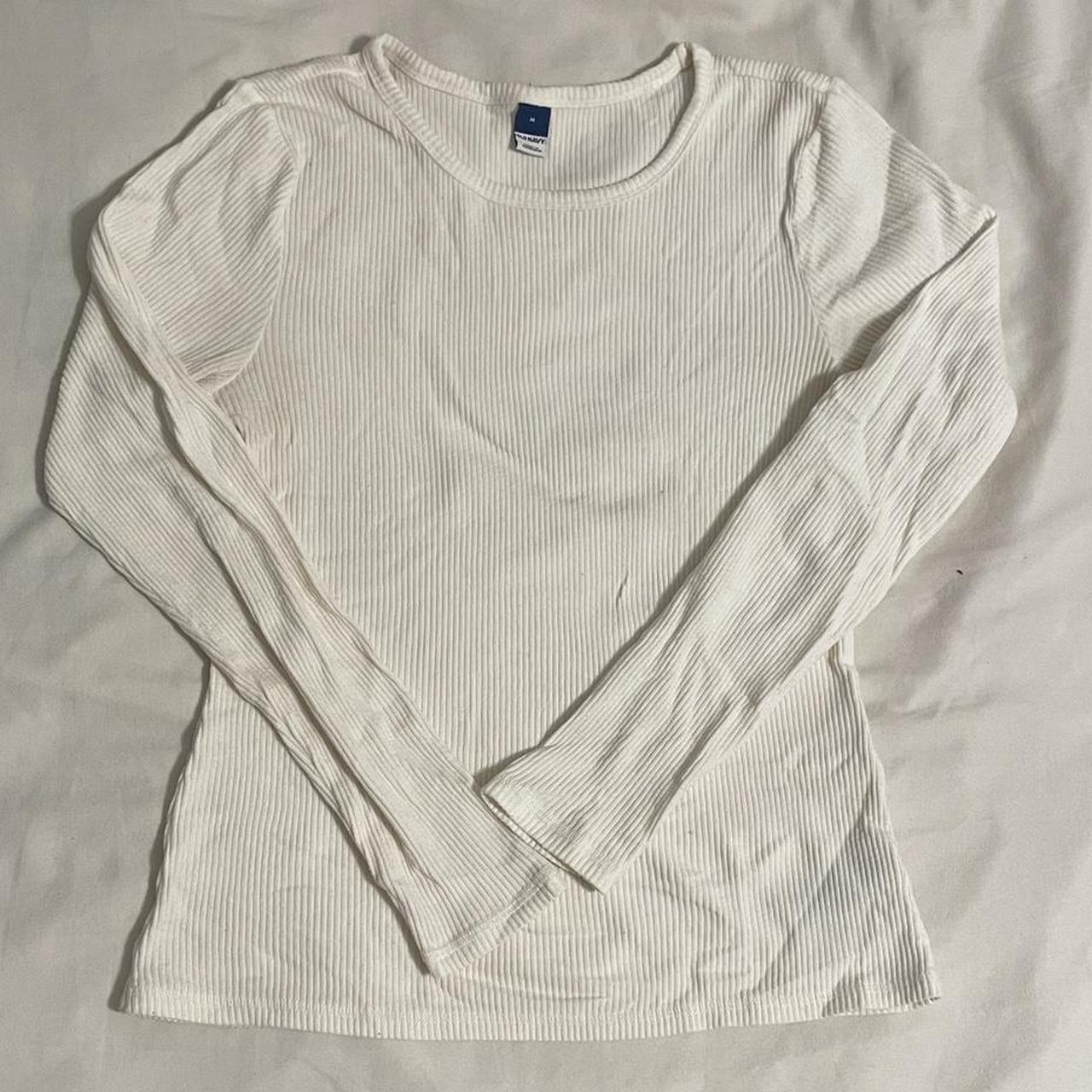 Old Navy ribbed white long sleeve. Super soft.... - Depop