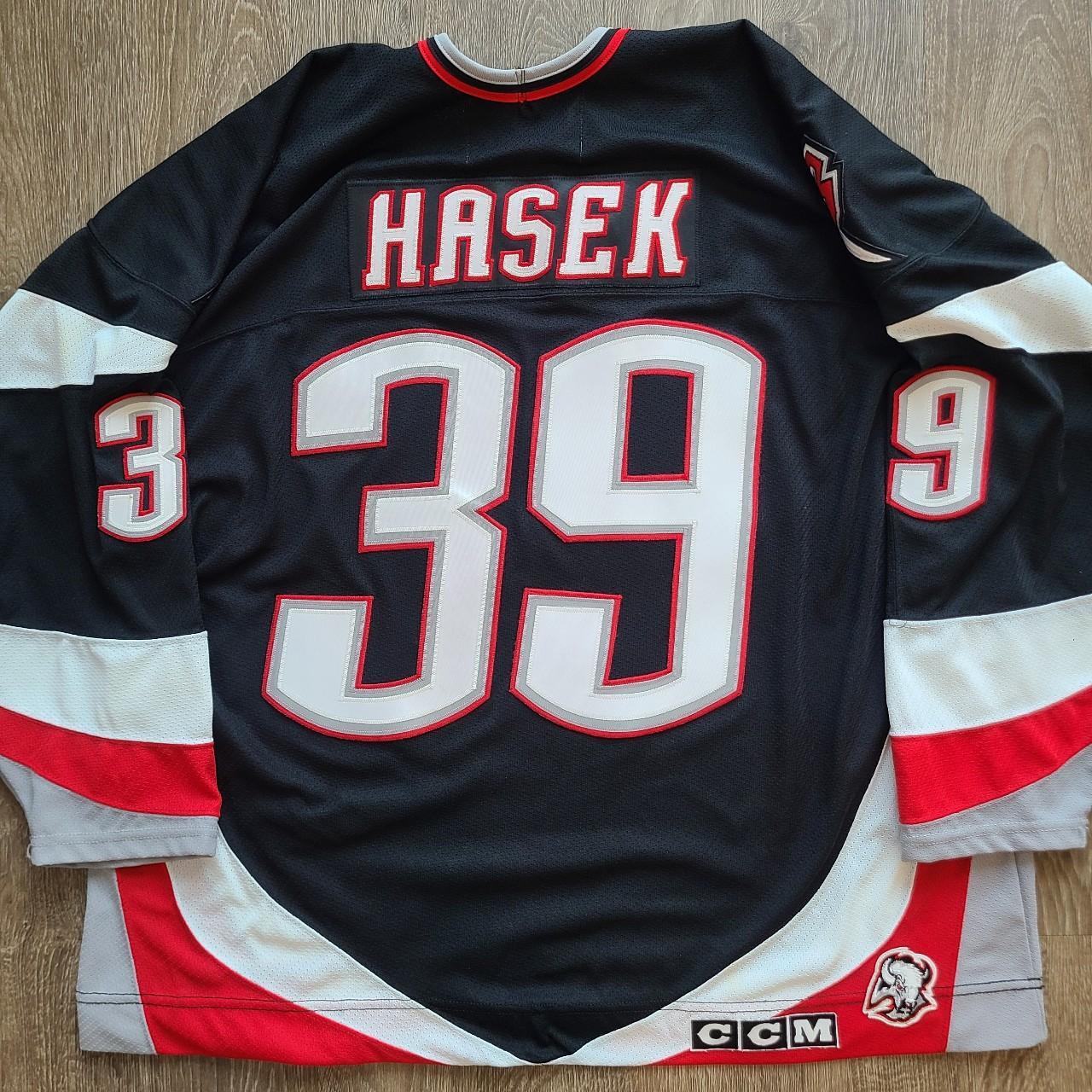 Vintage Youth Buffalo Sabres Hasek Jersey Youth Size - Depop