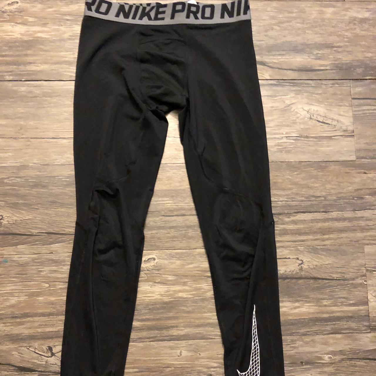 Nike Pro Boys Compression Training Tights Black Size... - Depop