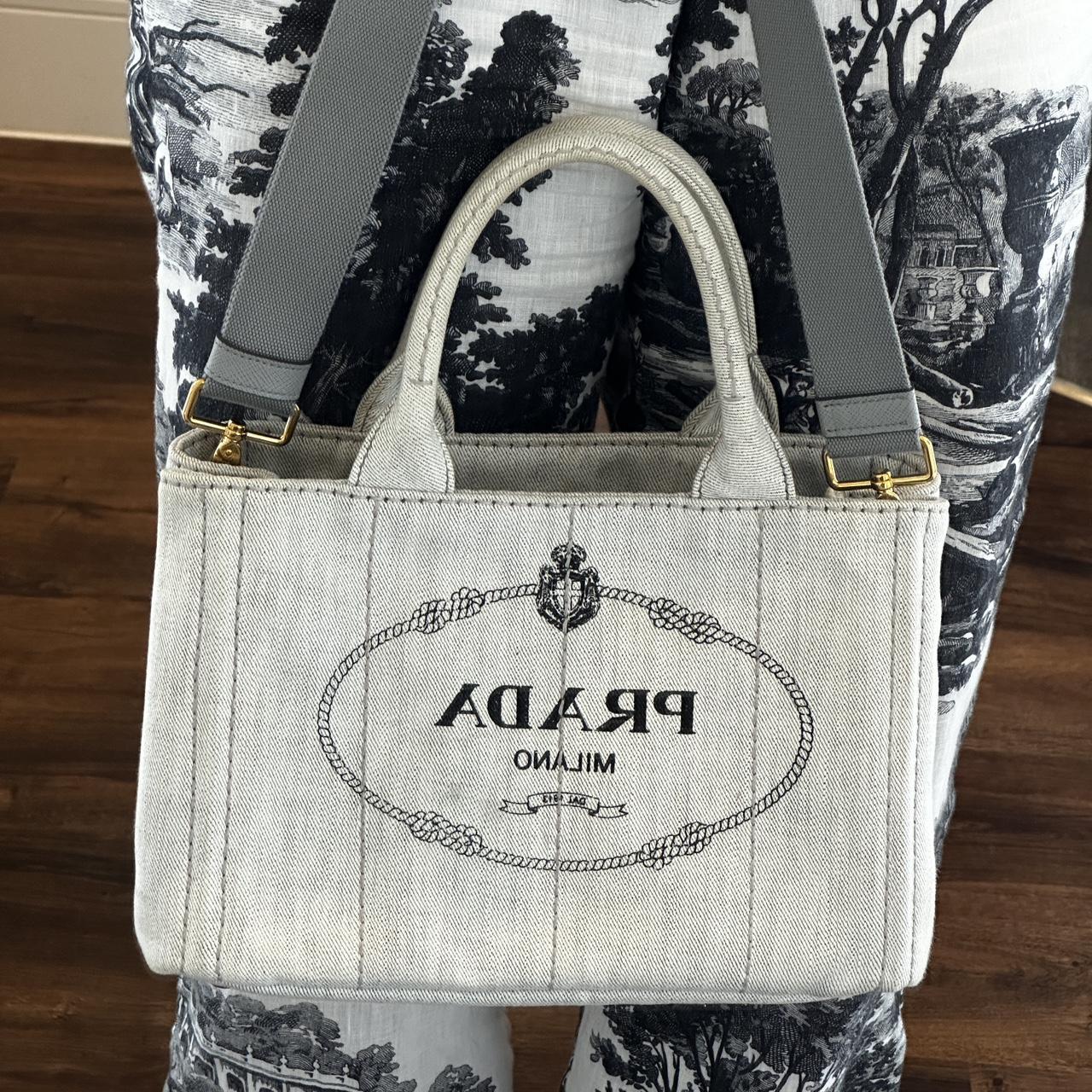 Prada denim tote bag hotsell