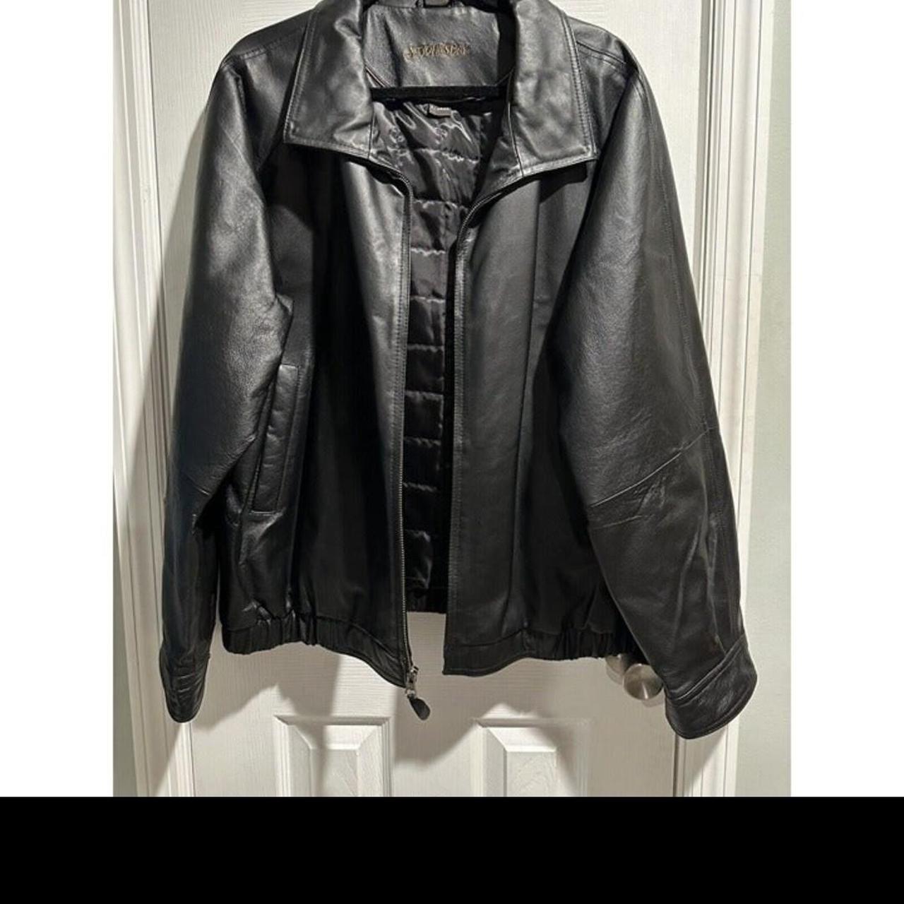 St. John's Bay men's leather bomber jacket size | Depop