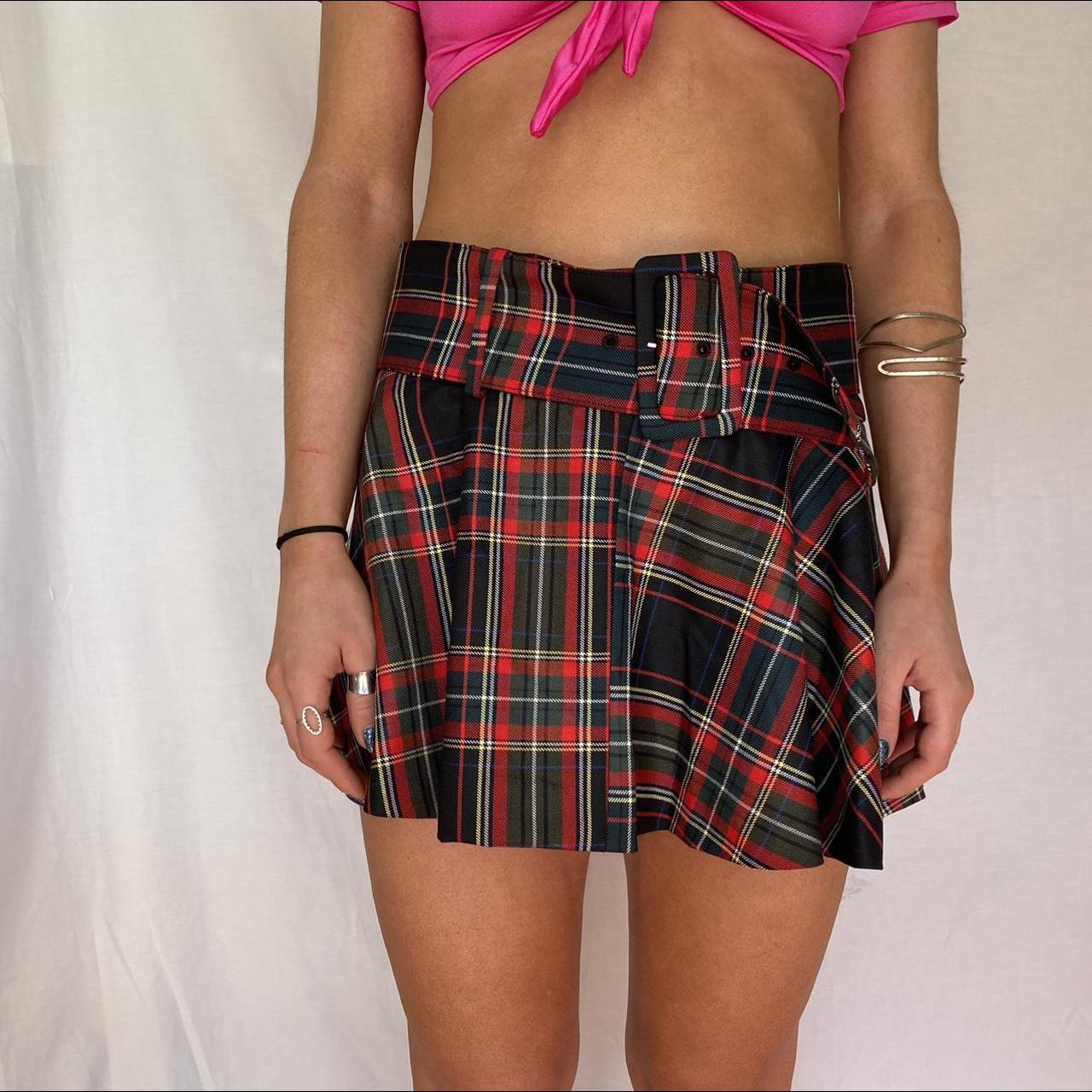 Women's Red and Green Skirt | Depop