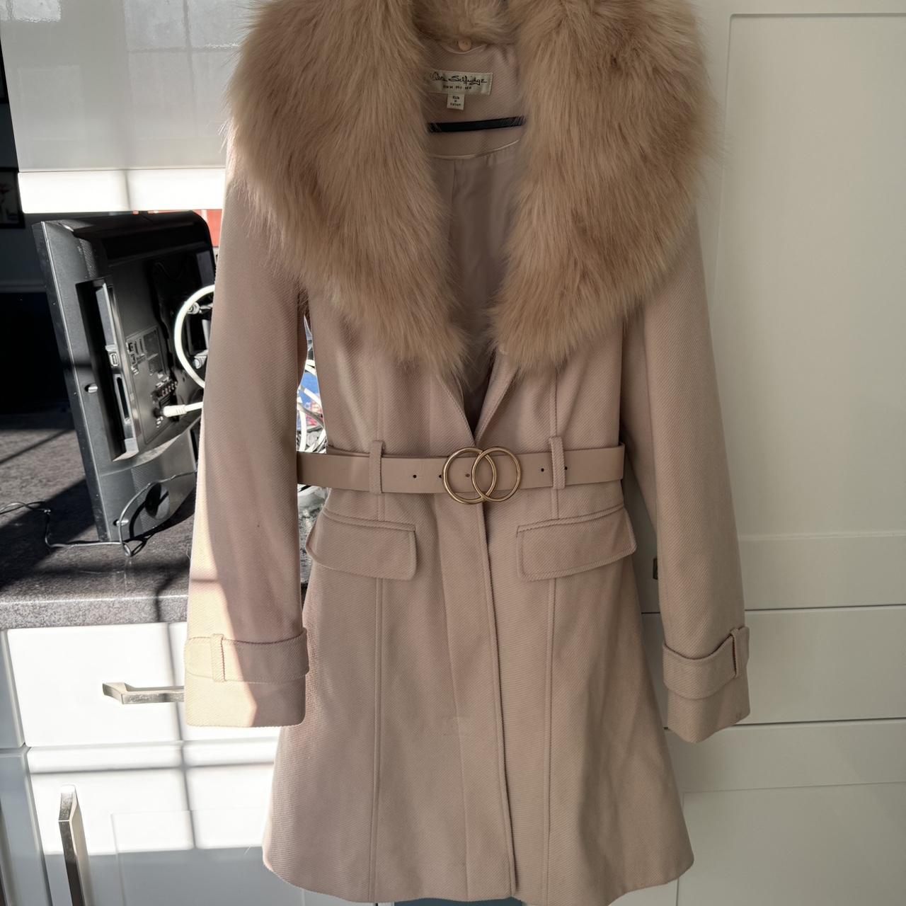 Fur Collar Miss Selfridge Pink Coat Dolly Coat Miss Selfridge Fur