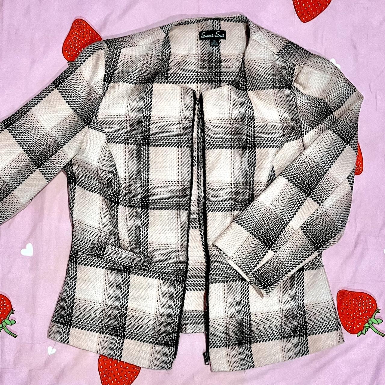 Macy's Women's Pink and Black Coat Depop