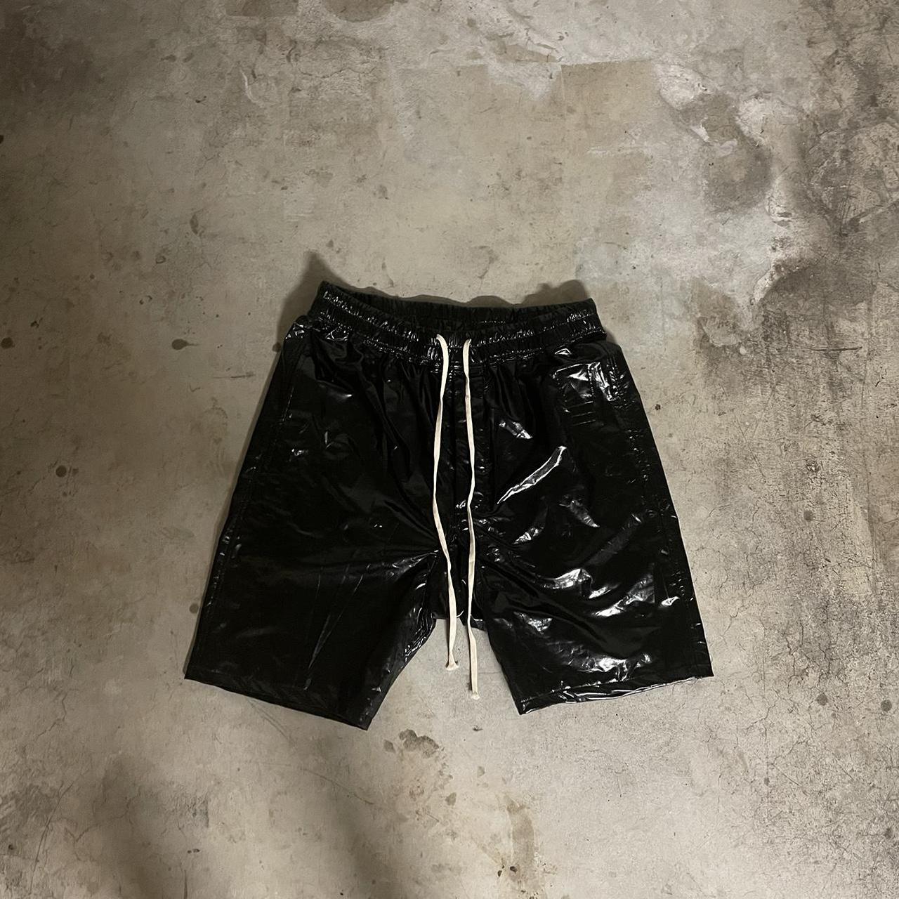 Drop Crotch Black Nylon Shorts with... - Depop