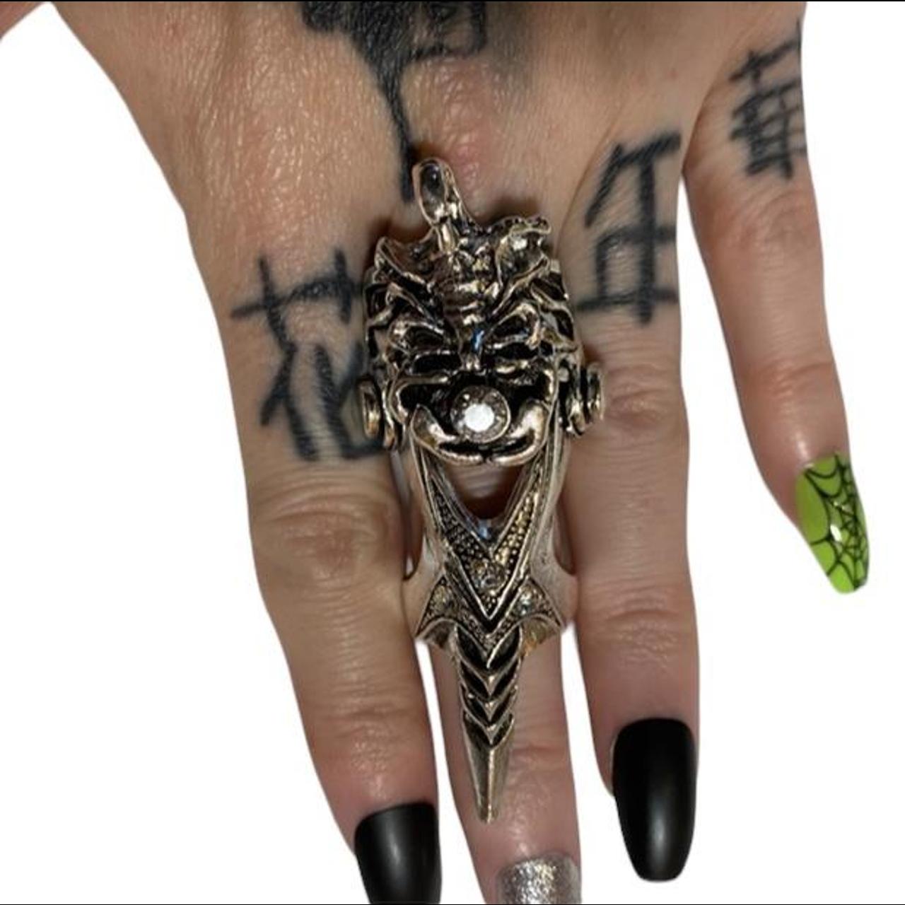 Mens Punk Dragon Head Rings Rock Fashion Knuckle Titanium Full Finger Rings  | Wish
