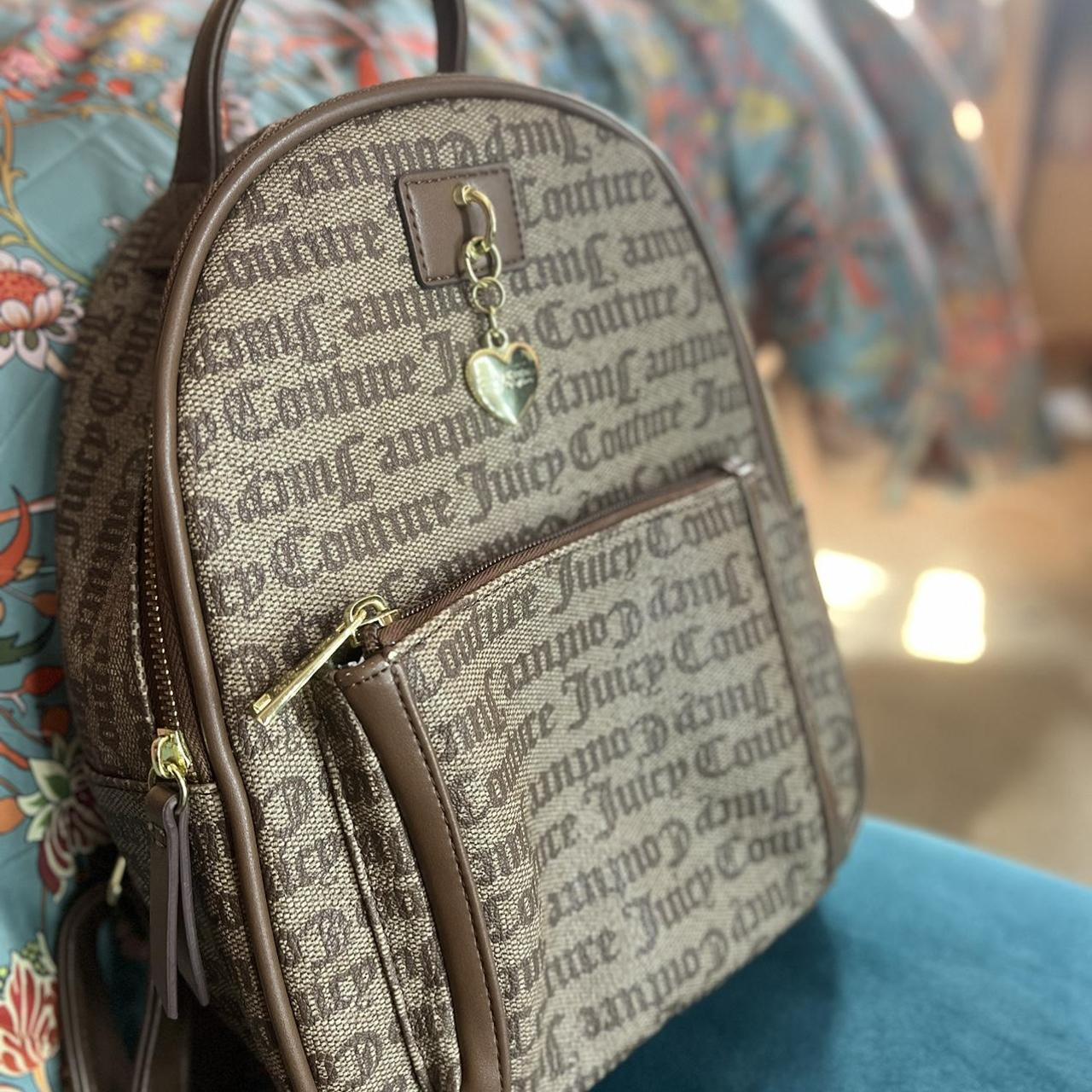 Juicy Couture Backpack Tan and black bag with the - Depop