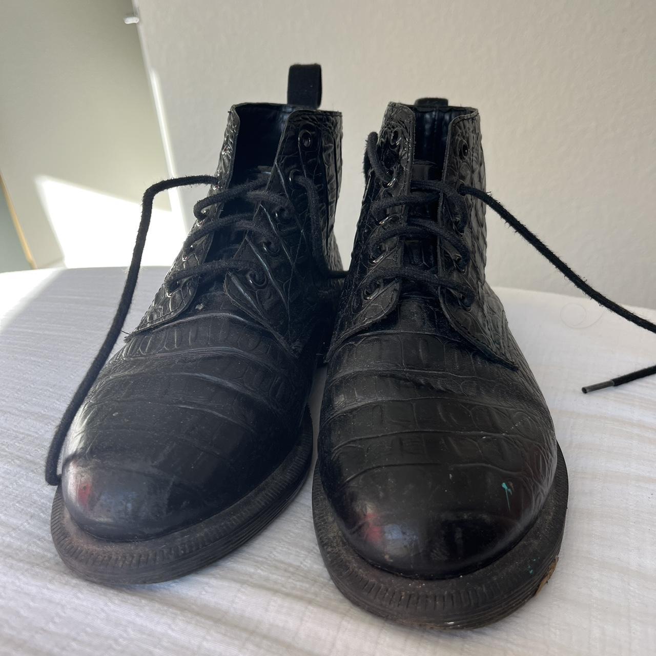 Snake skin patterned Dr Martens Some paint stains Depop