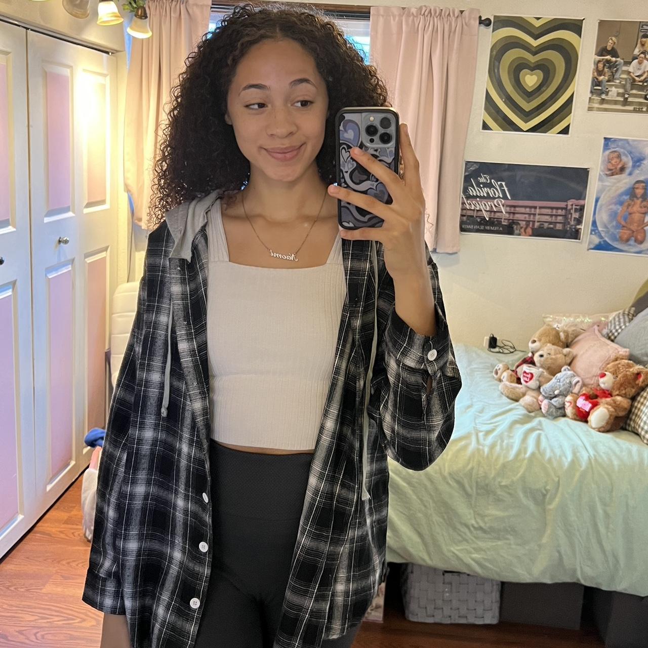 gray-flannel-with-hood-thin-lightweight-flannel-depop