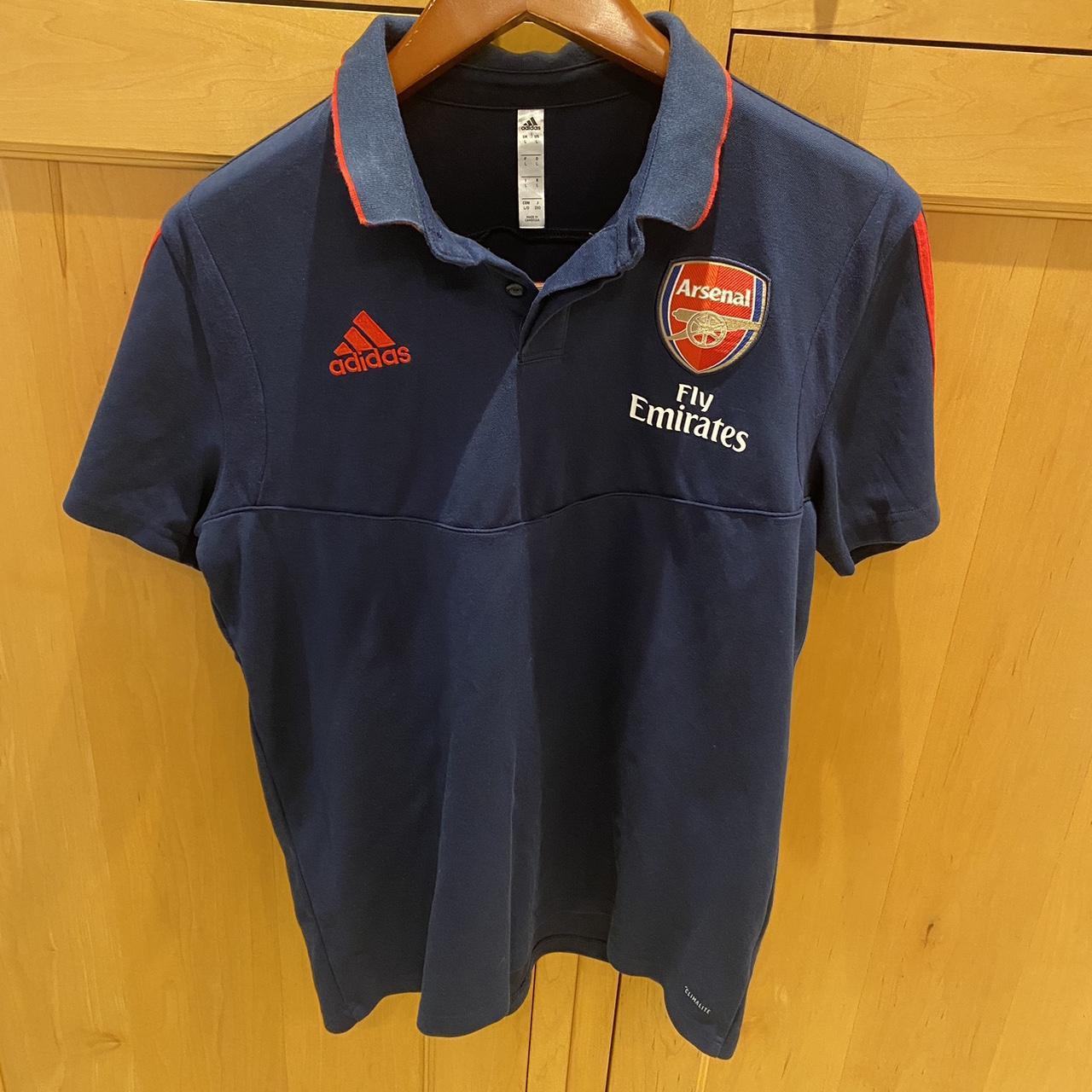 Arsenal adidas match day navy polo. Size