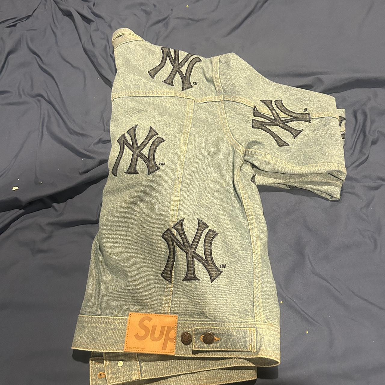 Supreme x Yankees denim jacket Size L | Depop Supreme x Yankees denim jacket Size L | Depop