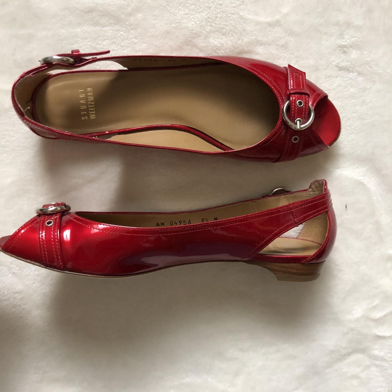 Stuart Weitzman Women's Red and Silver Ballet-shoes (3)