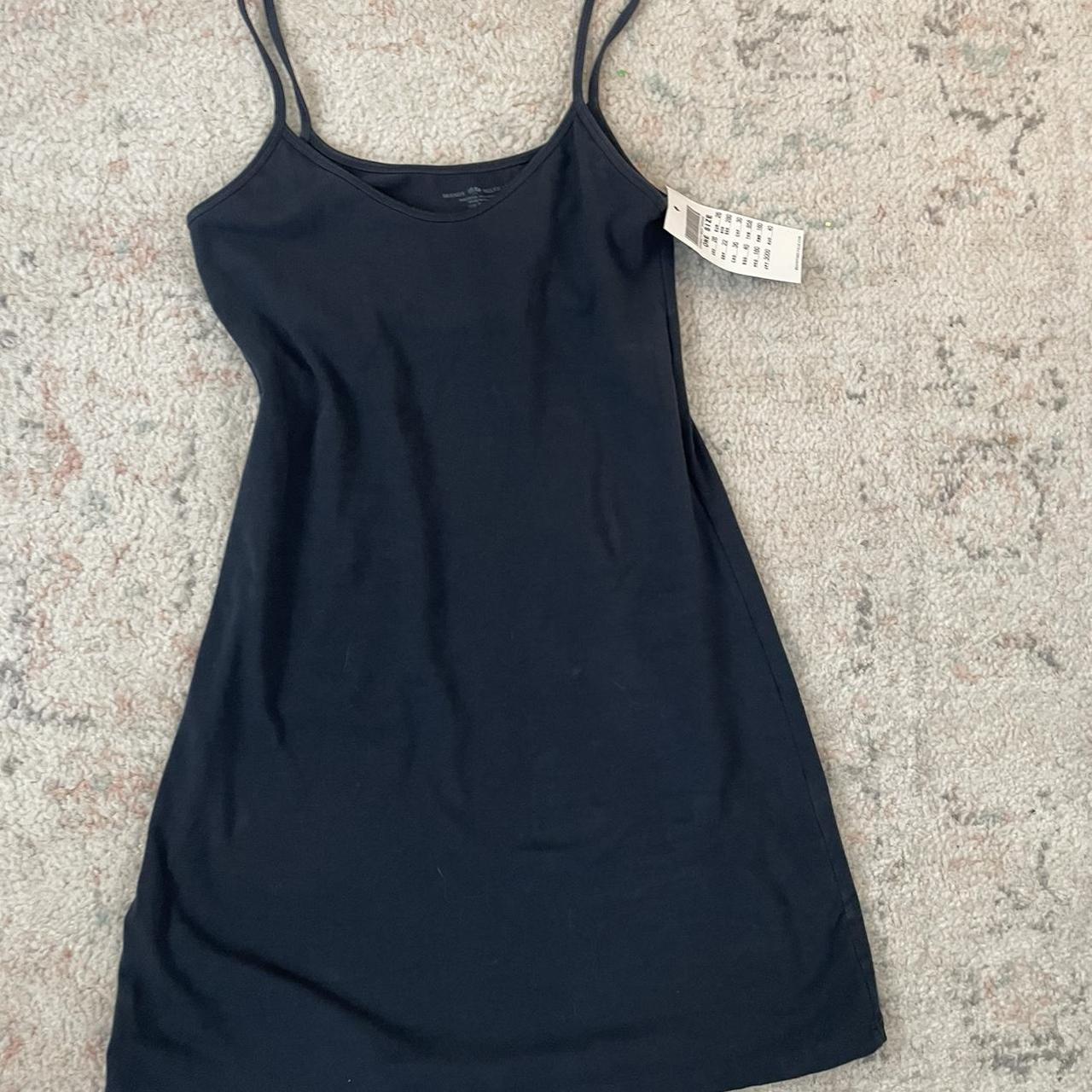 Brand New Brandy Melville Navy Dress with Built In... - Depop