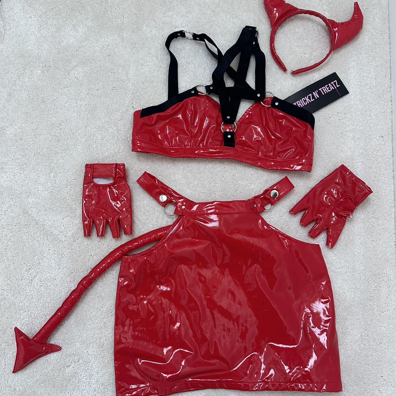 DOLLS KILL BRAND NEW WITH TAGS 🏷️ HELLISH LATEX RED... - Depop