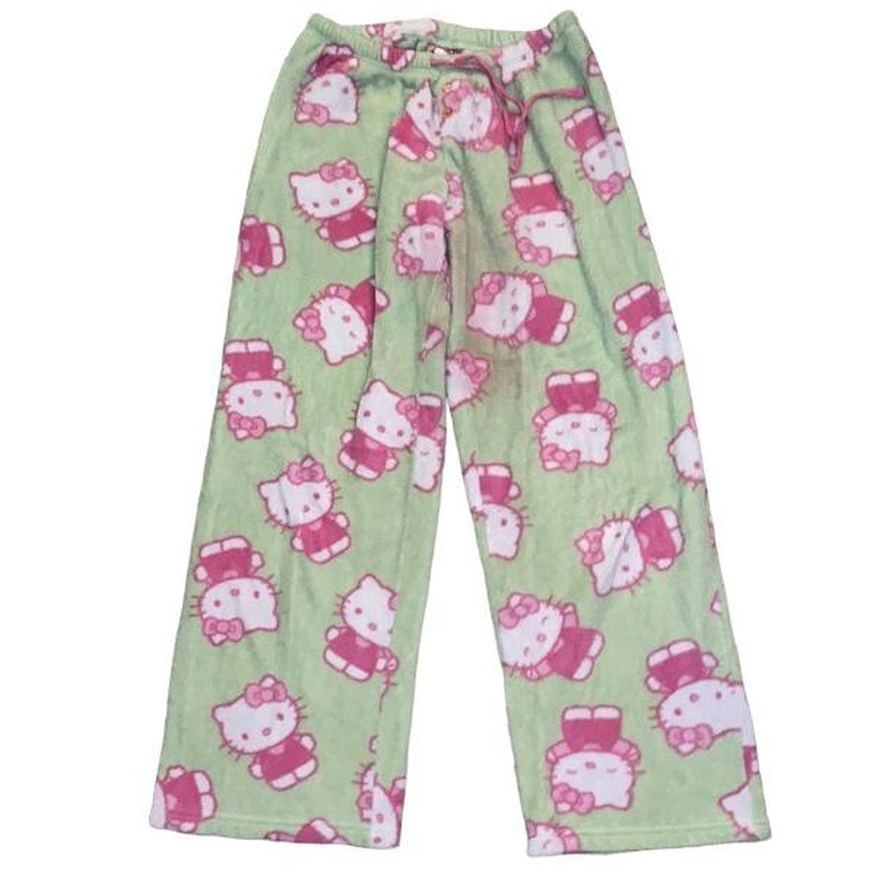 Hello Kitty Women's Pink and Green Pajamas | Depop