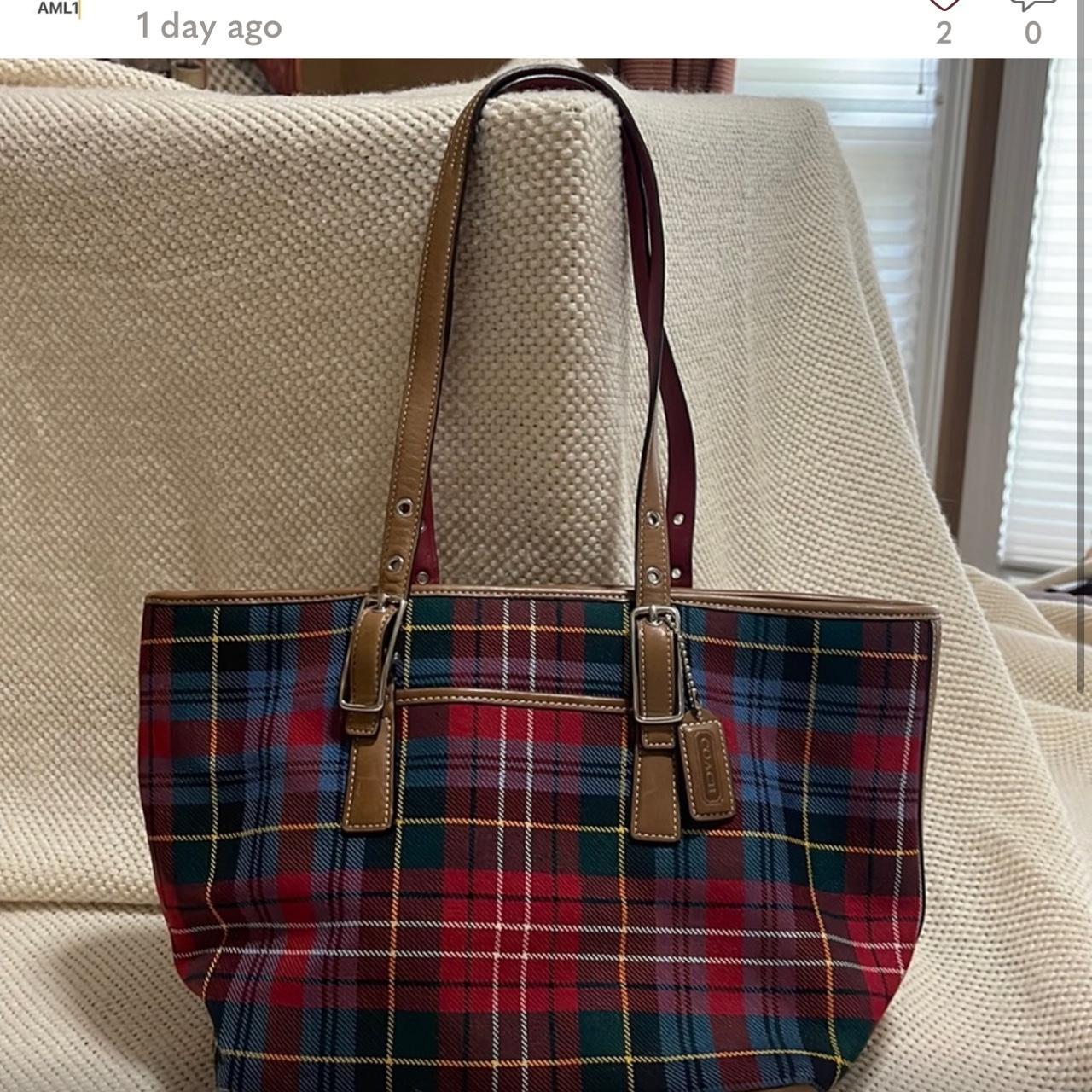 Checkered discount coach bag