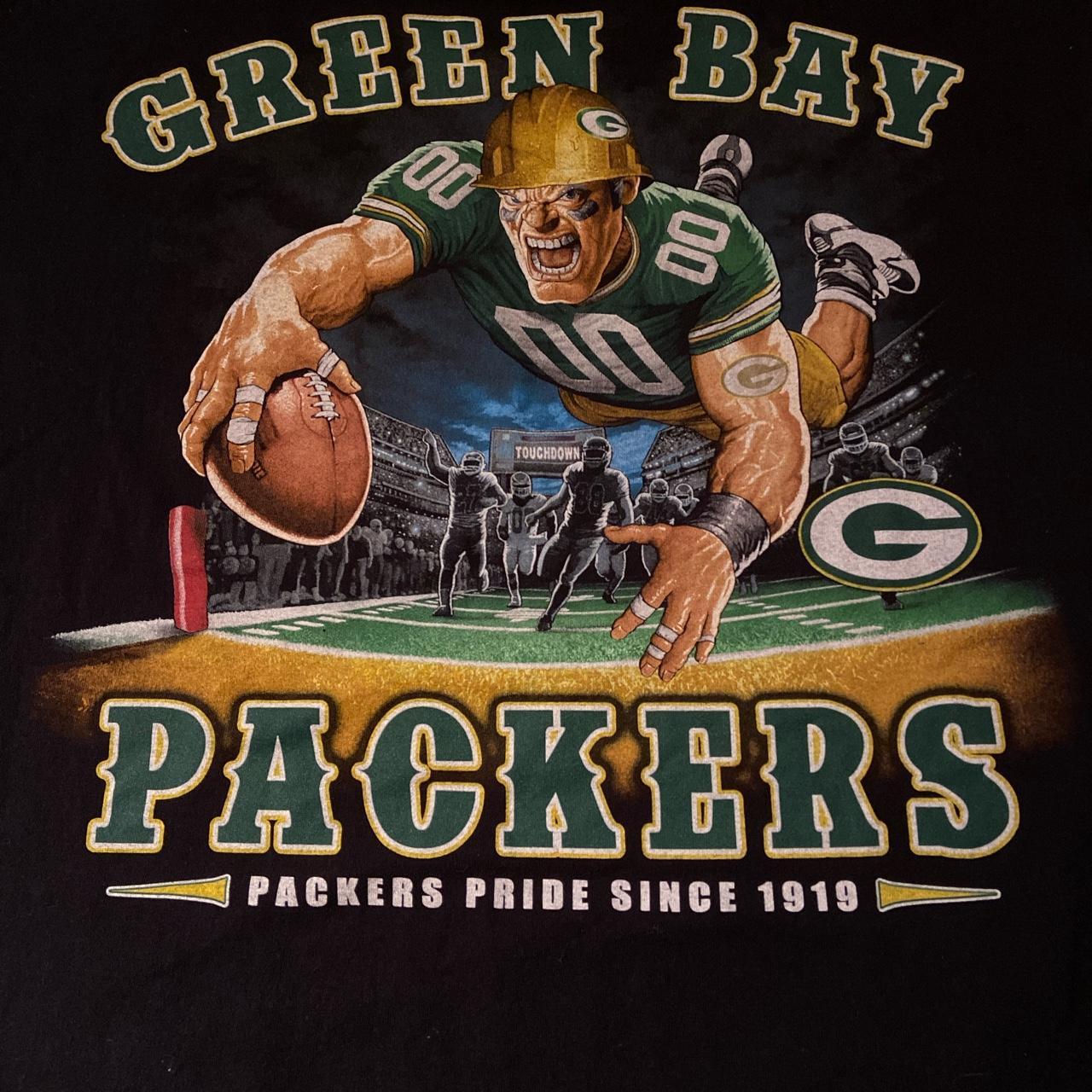 Majestic Green Bay Packers T-Shirt Sz L - Large Used - Depop