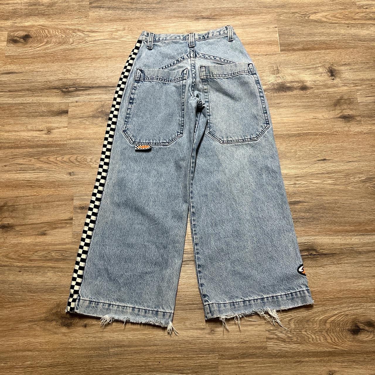 JNCO Women's Blue and White Jeans | Depop