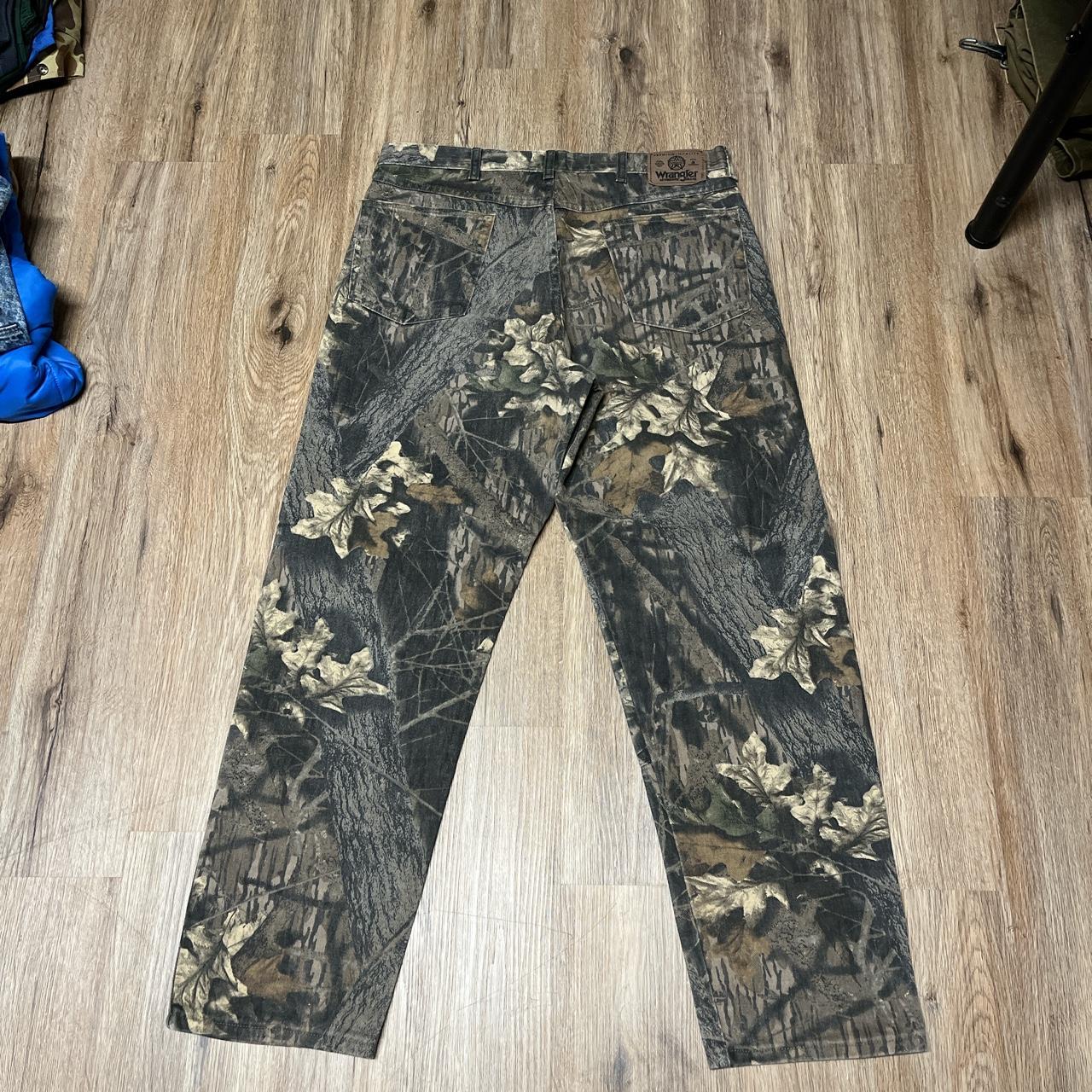 Vintage Camouflage Wrangler Double Knee pants size... - Depop