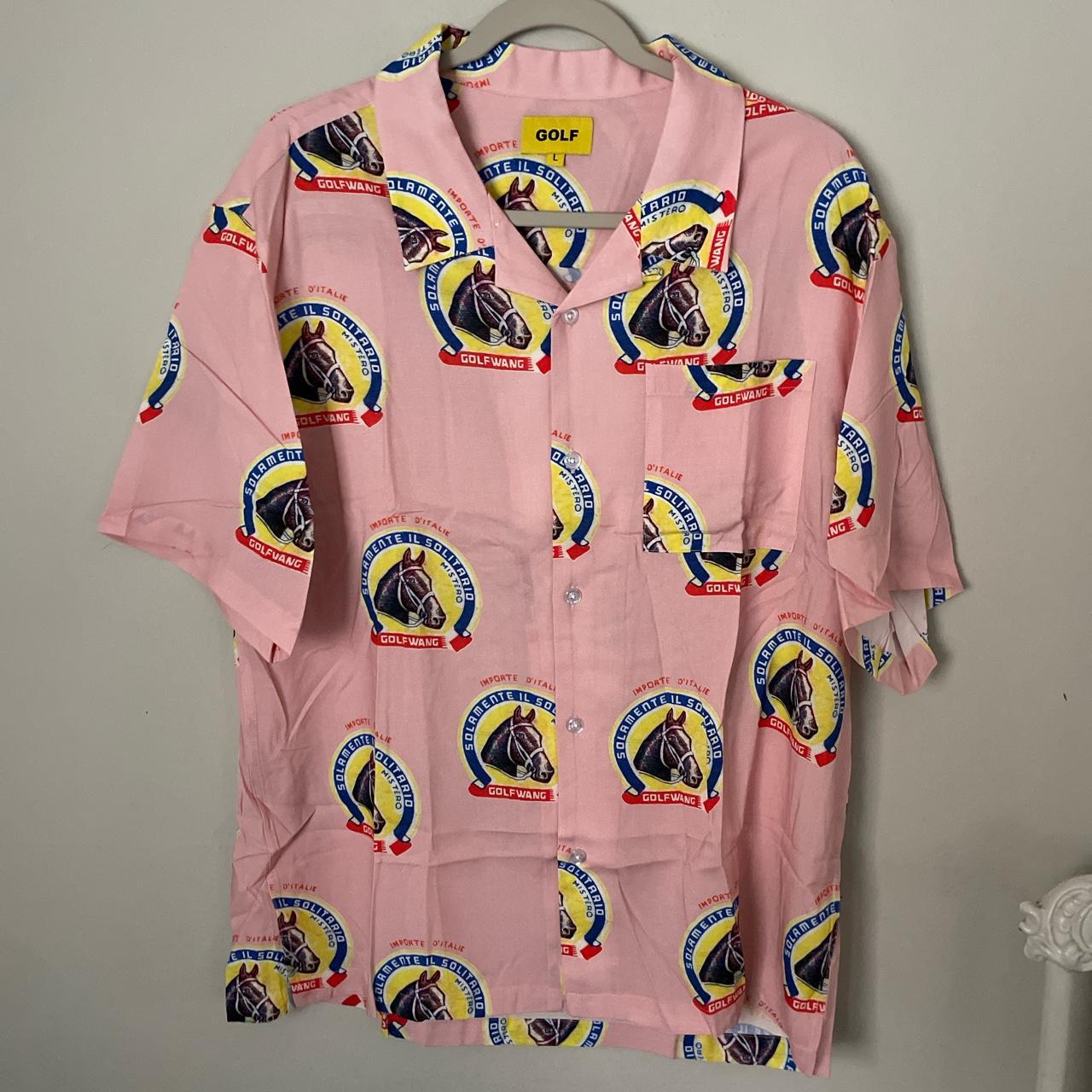 golf wang ハチ柄　蜂　bee シャツ　ピンク Golf Wang Summer 22' Biohazard Work | Depop