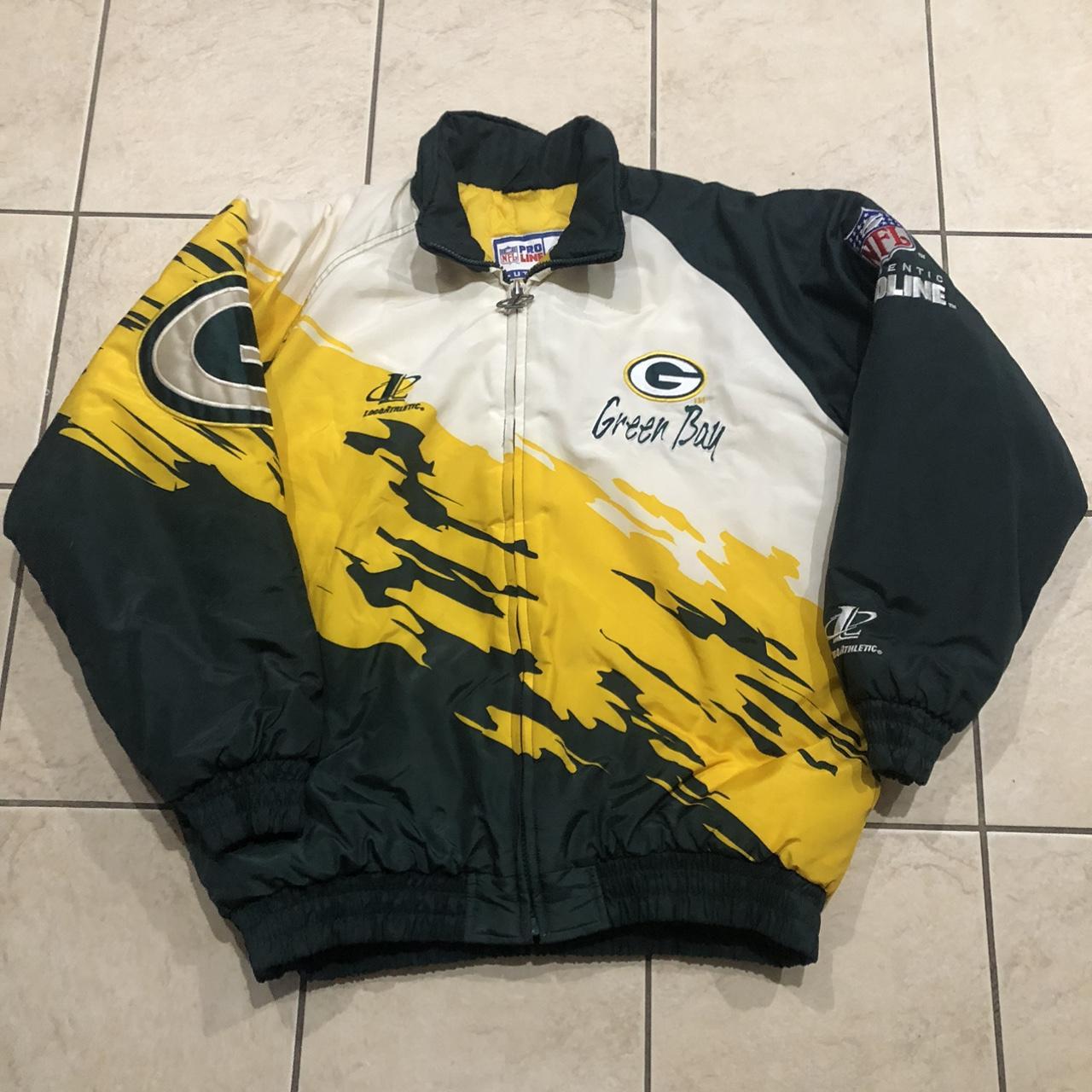 vintage 90s green bay packers logo athletic pro line - Depop