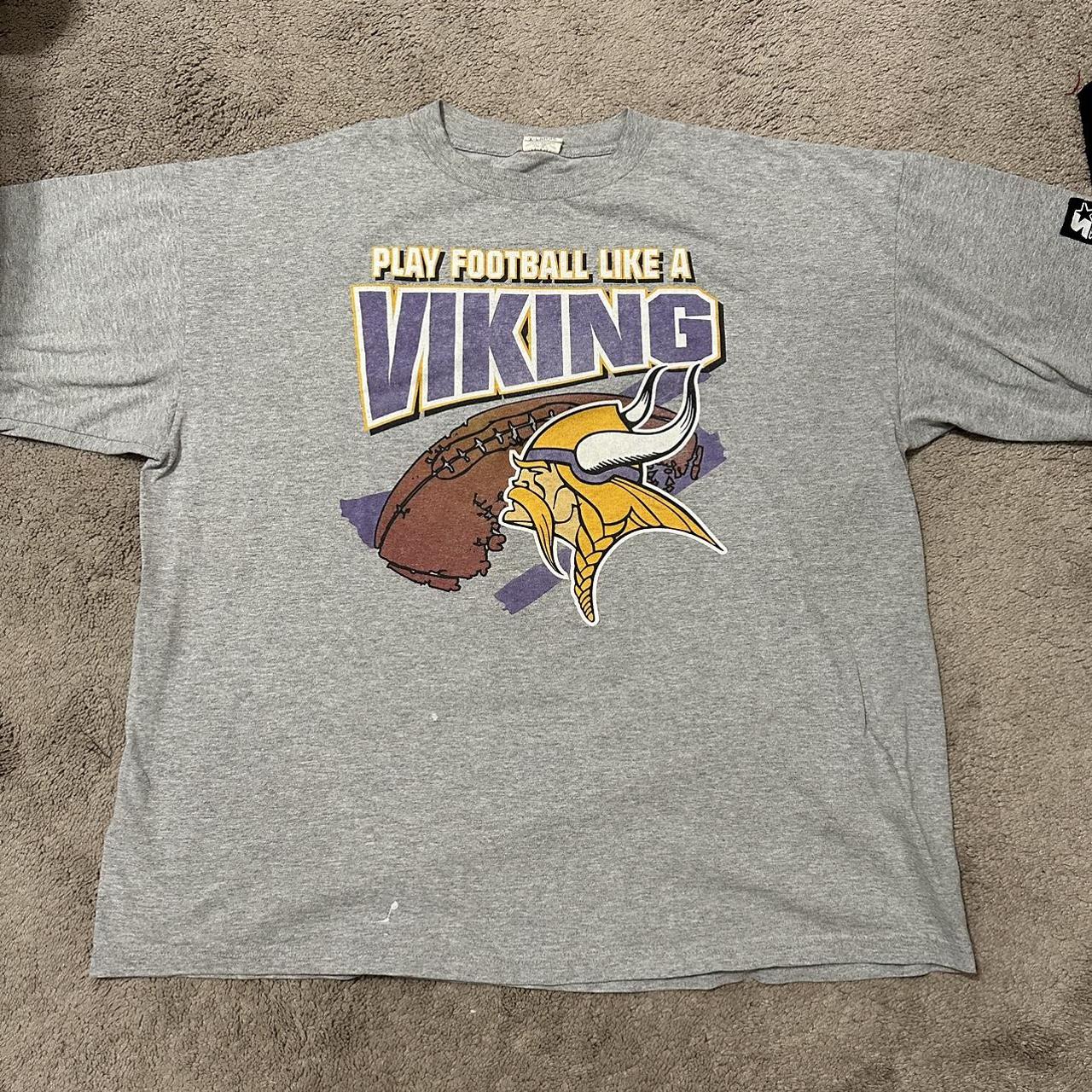 Vtg 90's Minnesota Vikings NFL Football Denim Shirt - Depop