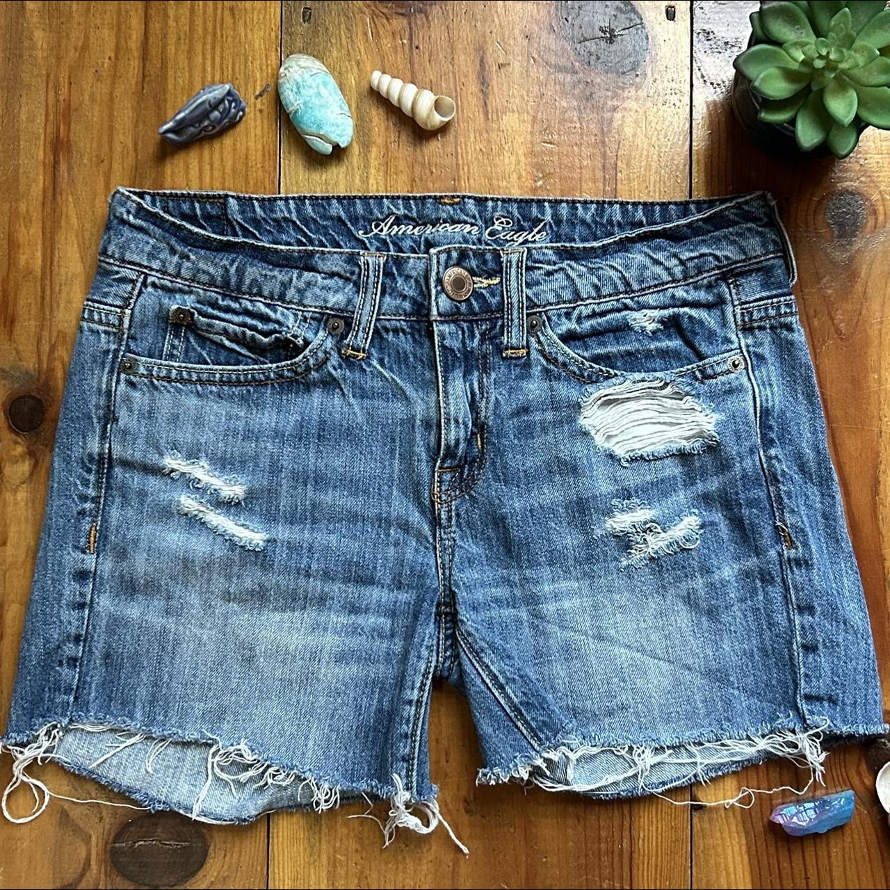 American eagle ripped jean shorts, good condition.... - Depop