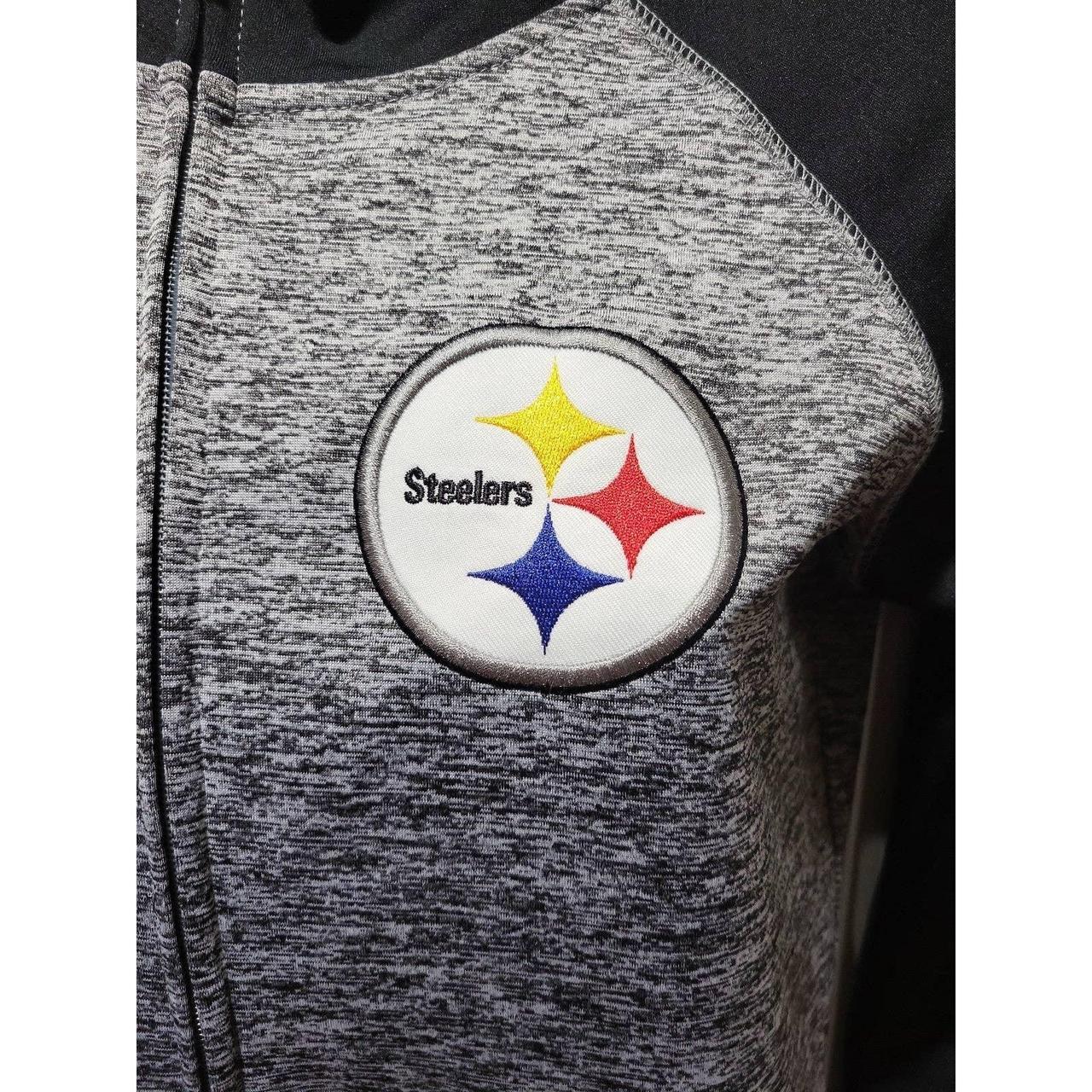 Women's Steelers zip-up white hoodie size medium. - Depop